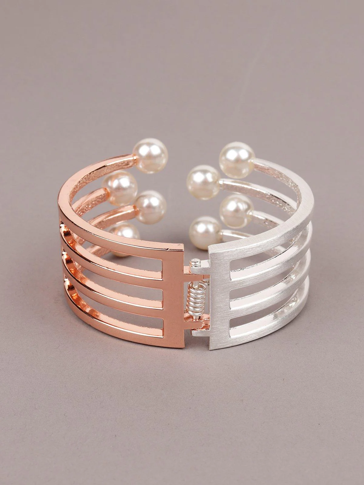 Odette Women Silver And Gold Pearl Bracelet - Image 6