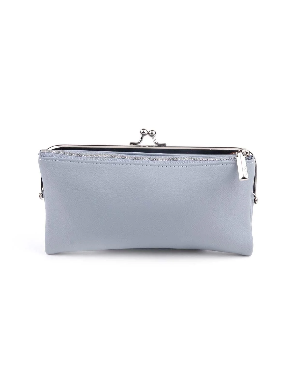 Odette Dusk Blue Smooth Textured Wallet For Women - Image 5