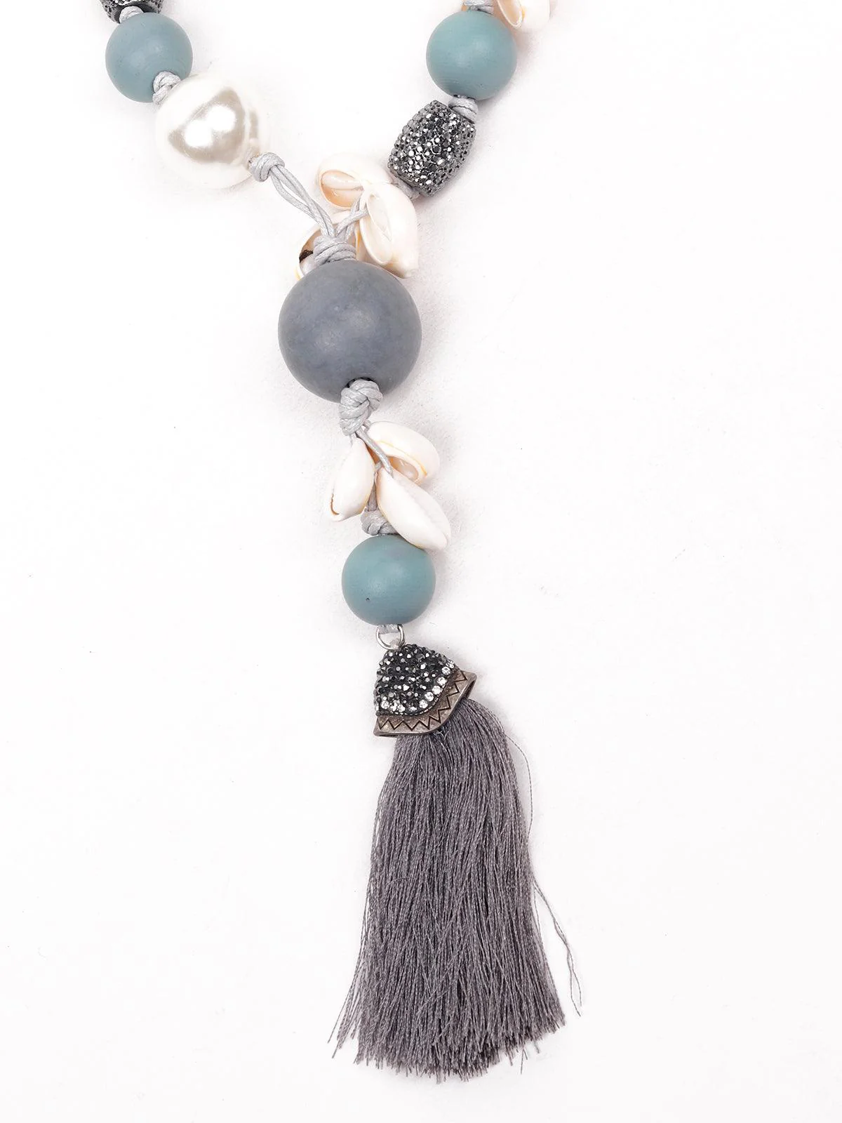 Odette Women Dusk Blue Tassel Bohemian Necklace - Image 7