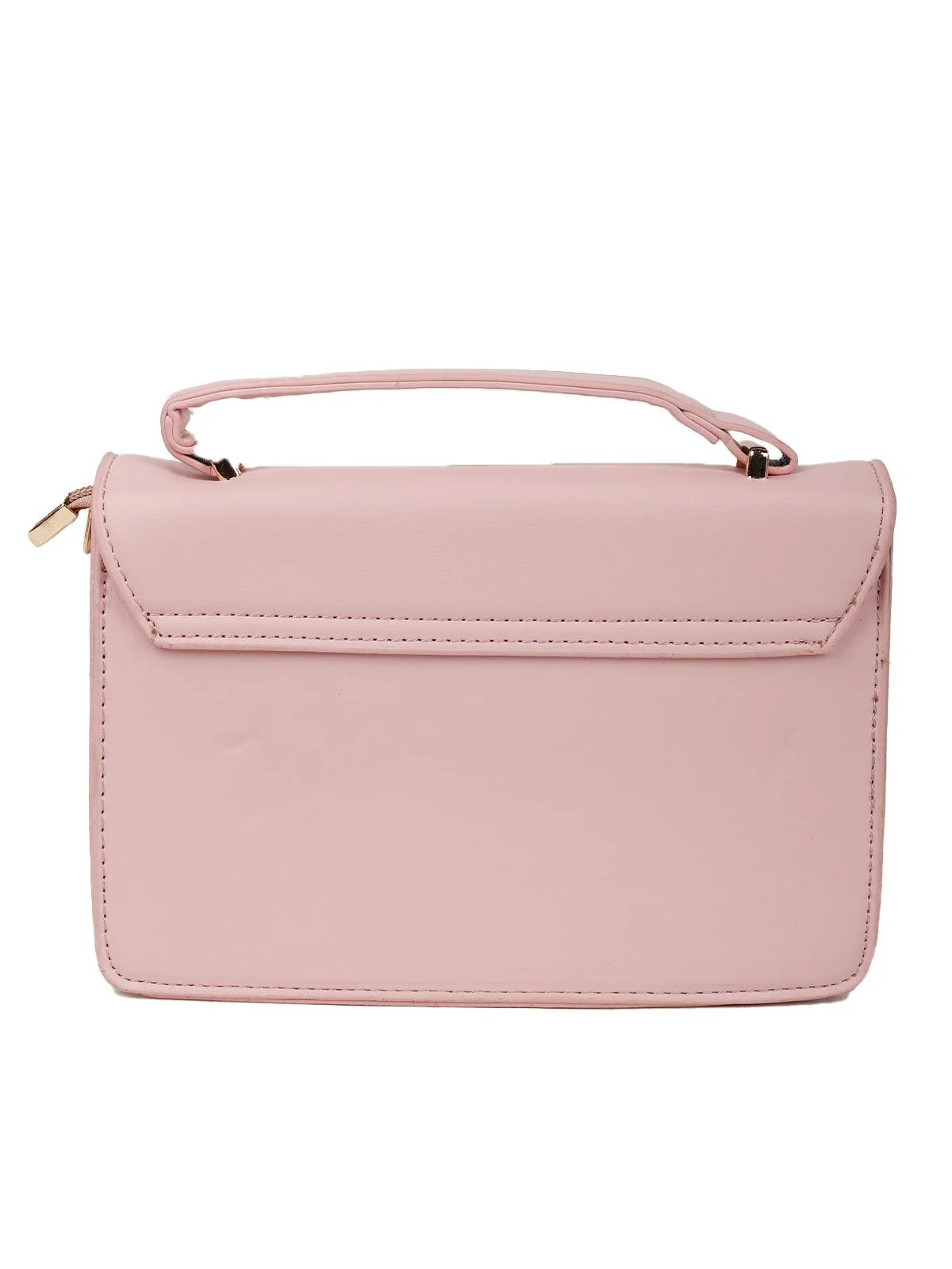 Odette Women Pink Smooth Sling Bag - Image 5