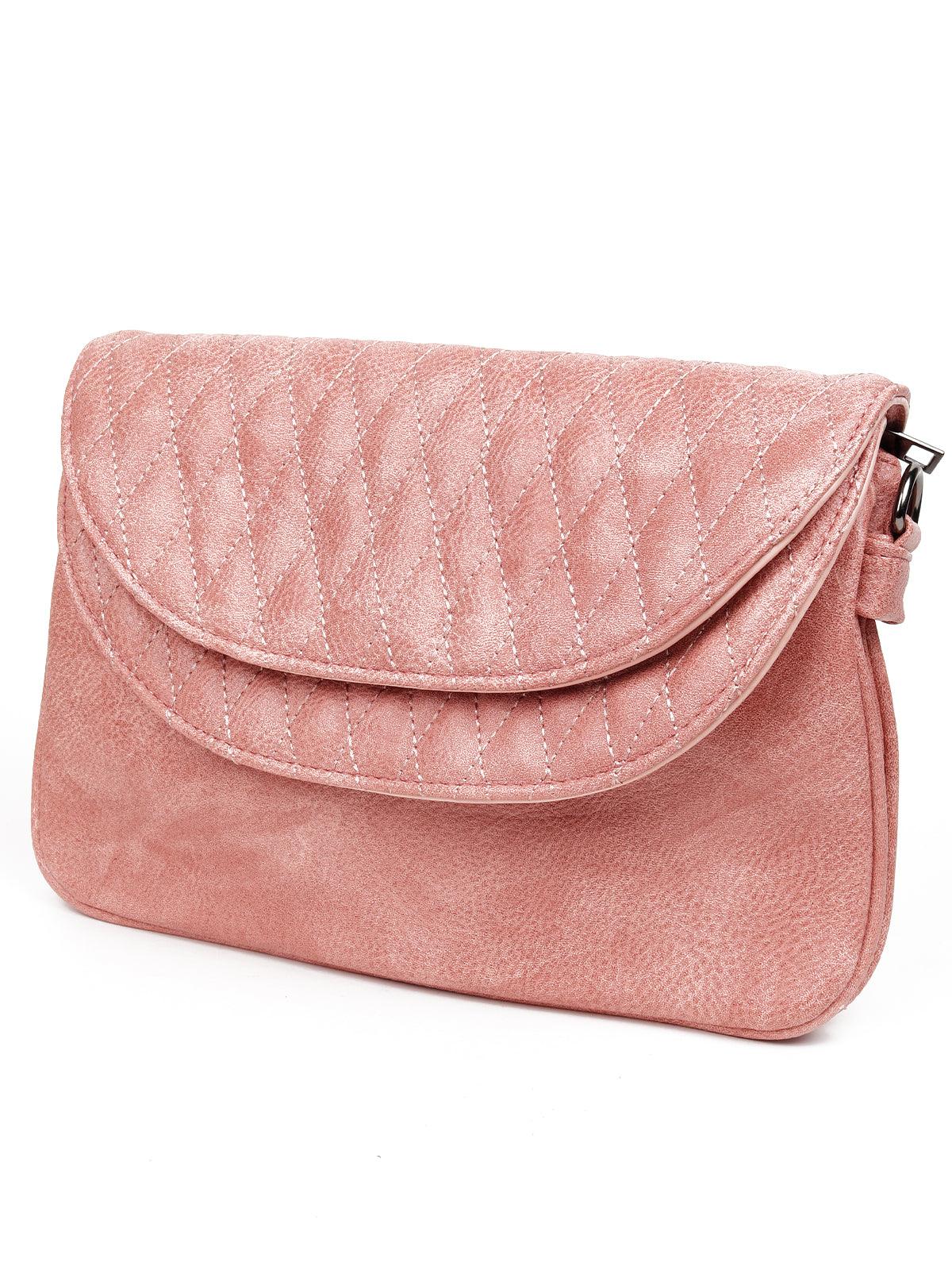 Odette Women Pink Metal Sling Bag - Image 4