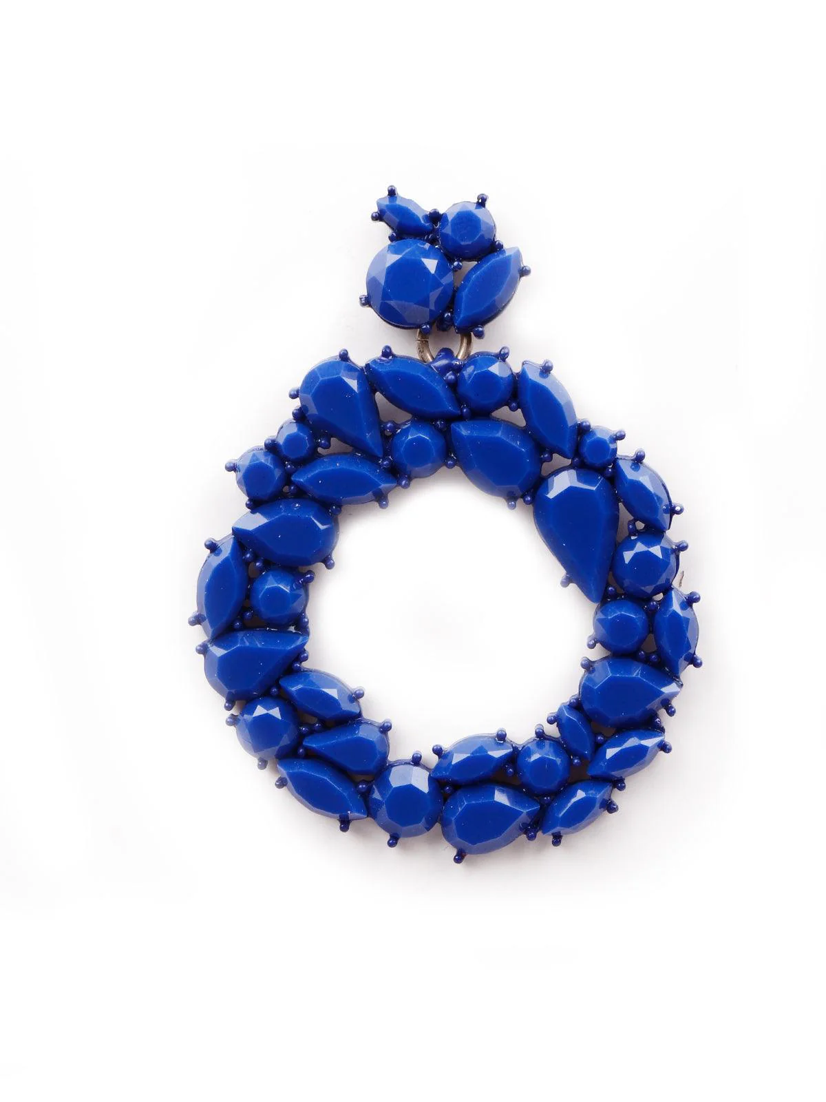 Odette Women Blue Metal Hoop Earrings - Image 4