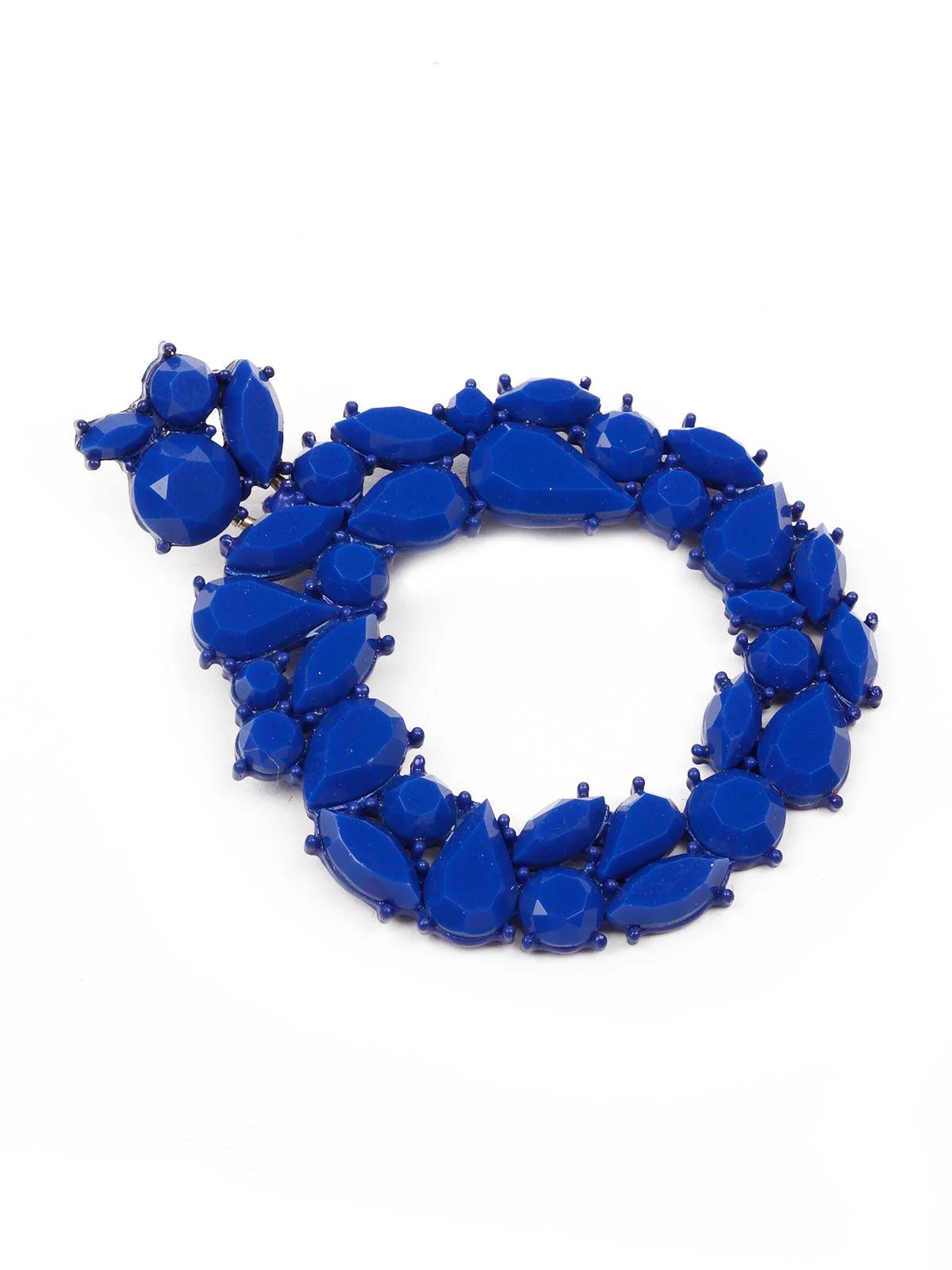 Odette Women Blue Metal Hoop Earrings - Image 5