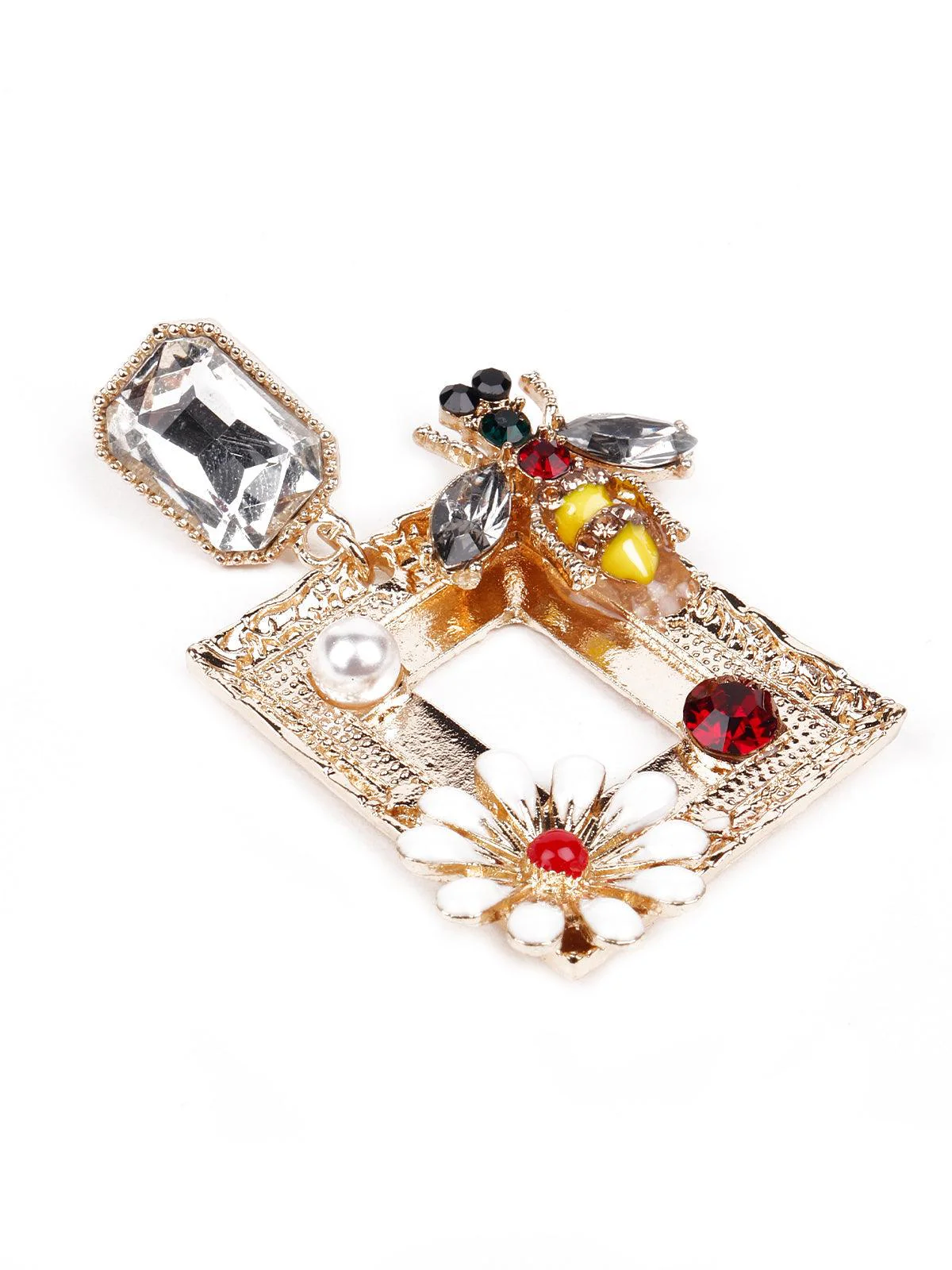 Odette Women Gold Statement Metal Earrings - Image 5