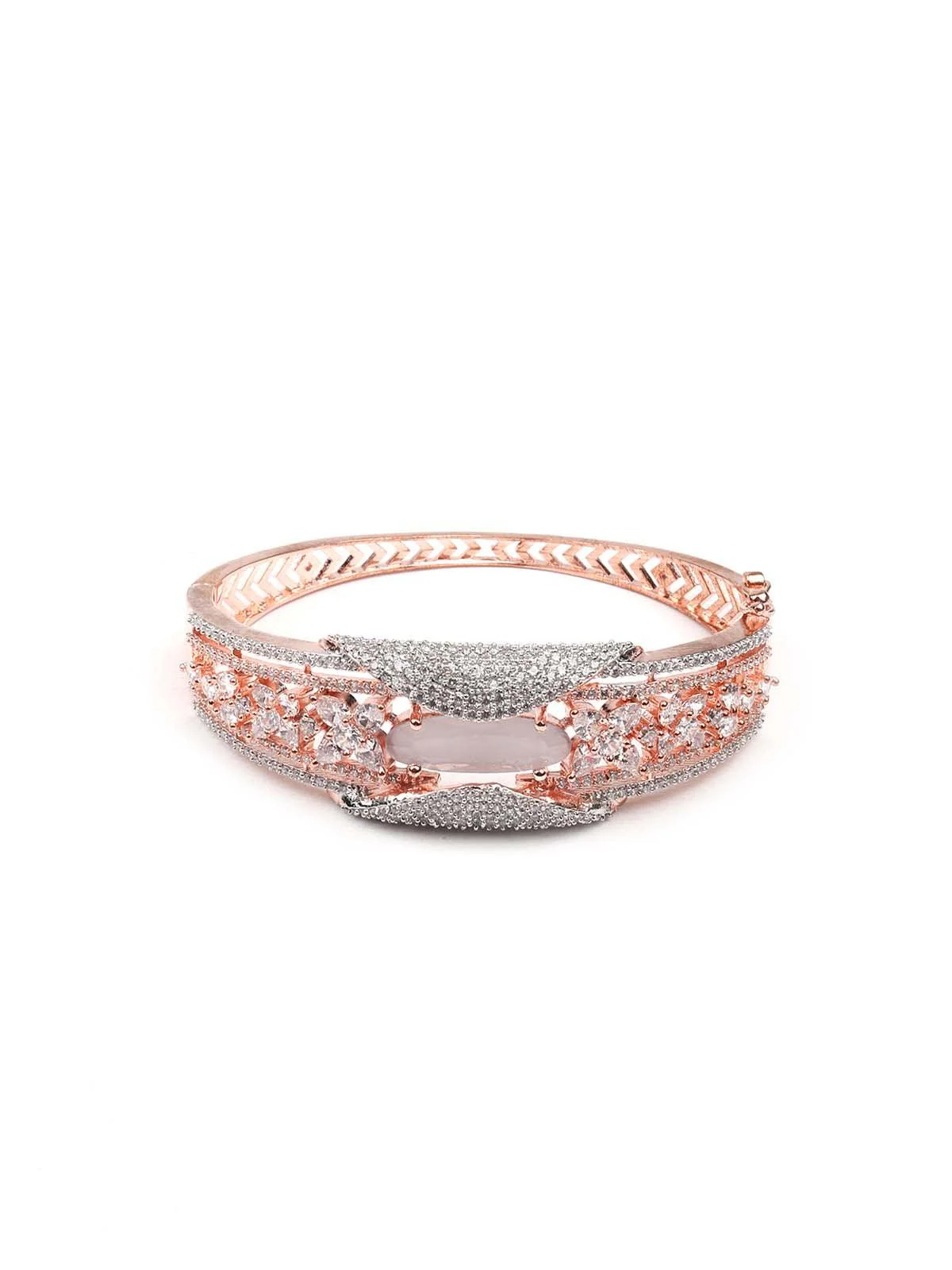 Odette Women Elegance Studded Gold-Tone Bracelet - Image 3