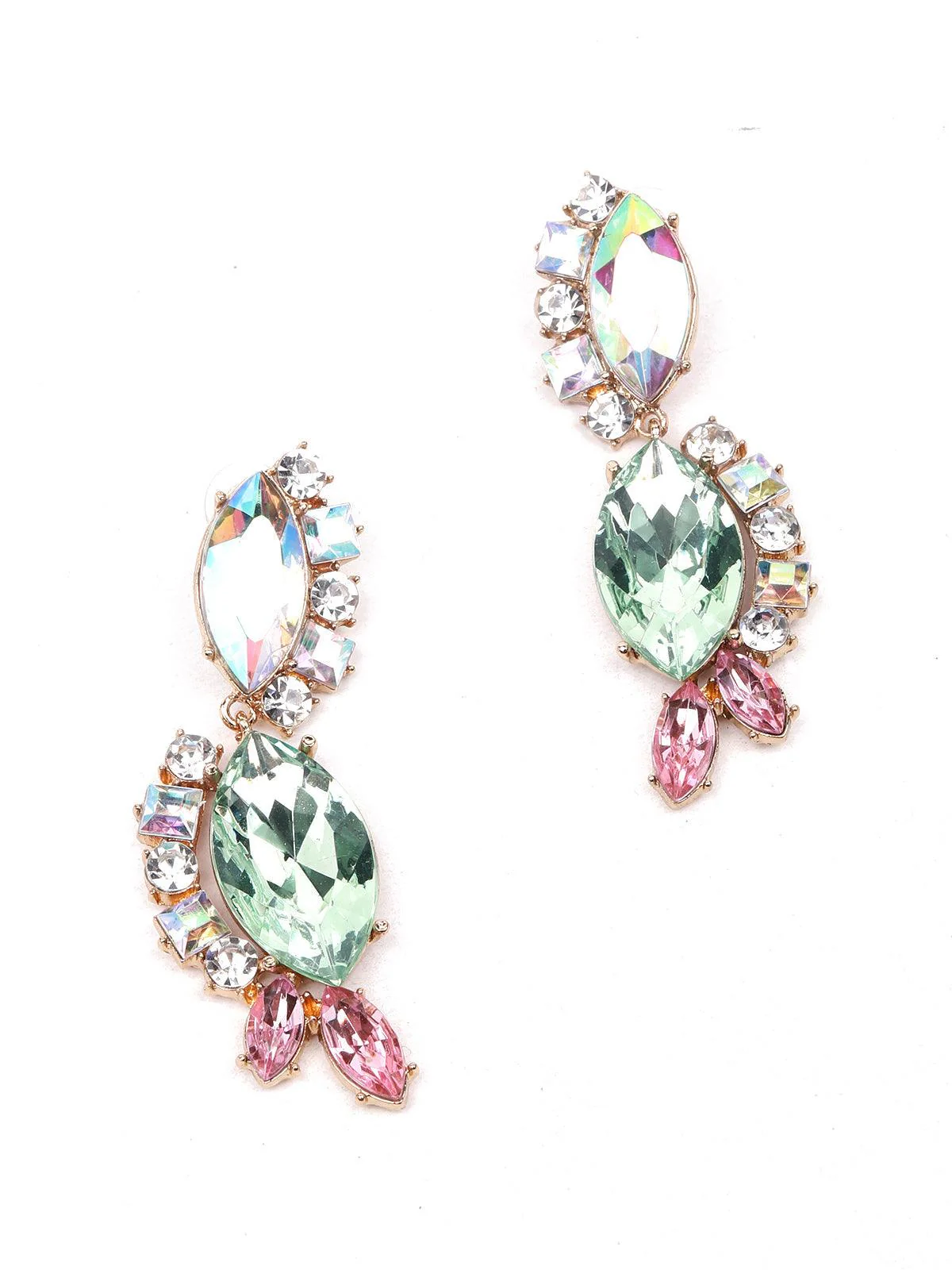 Odette Women Elegant Artificial Crystal Earrings-Silver - Image 3