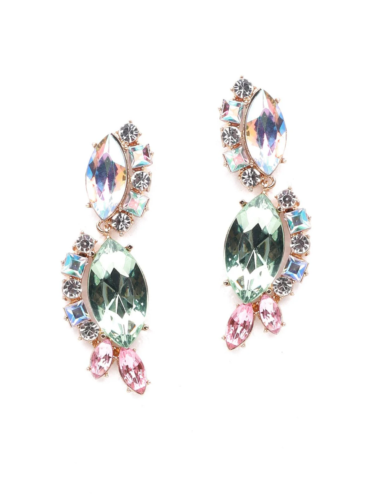 Odette Women Elegant Artificial Crystal Earrings-Silver - Image 4