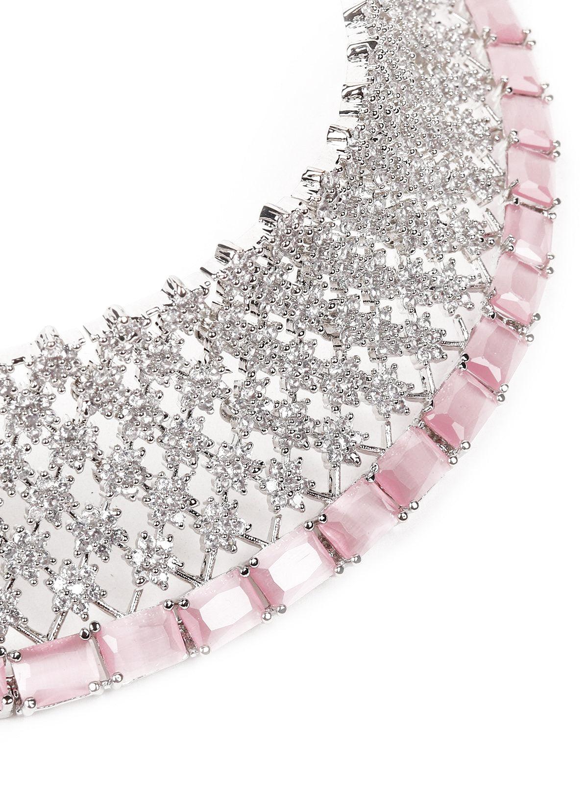 Odette Women Pink Metal Jewellery Set - Image 4