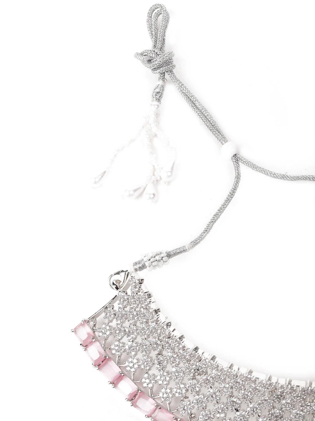 Odette Women Pink Metal Jewellery Set - Image 6