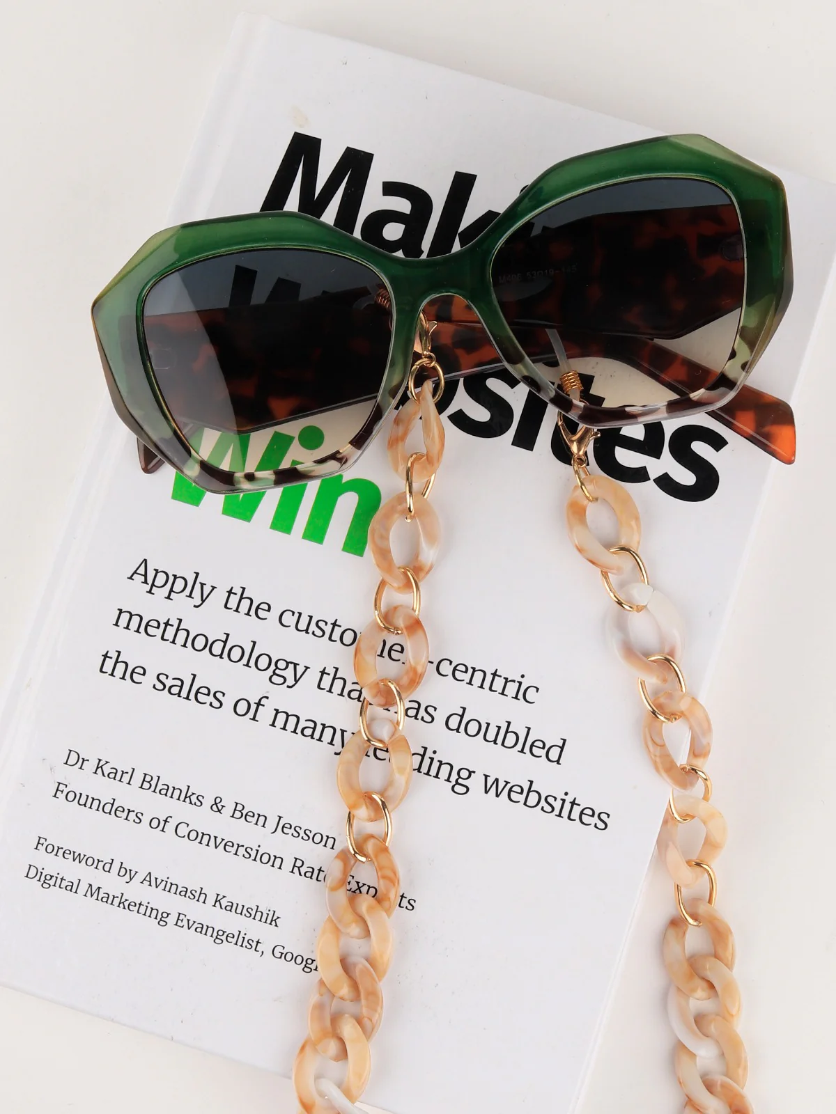 Odette Women Elegant Beige Sunglass Chain - Image 2