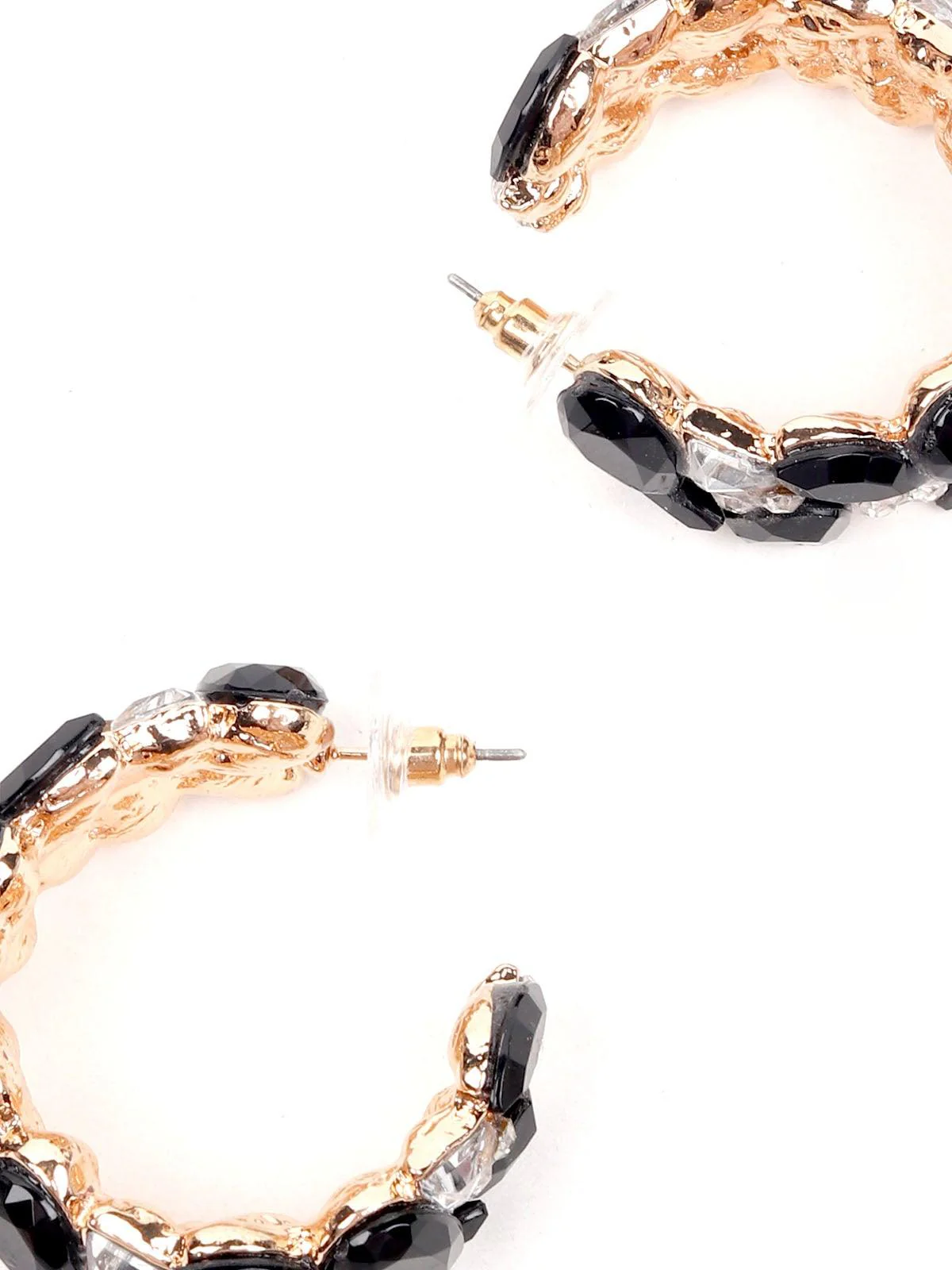 Odette Women Black Metal Rounded Earrings - Image 4