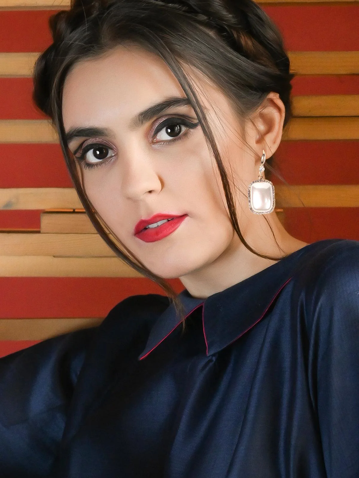 Odette Women Gold Metal Earrings - Image 2