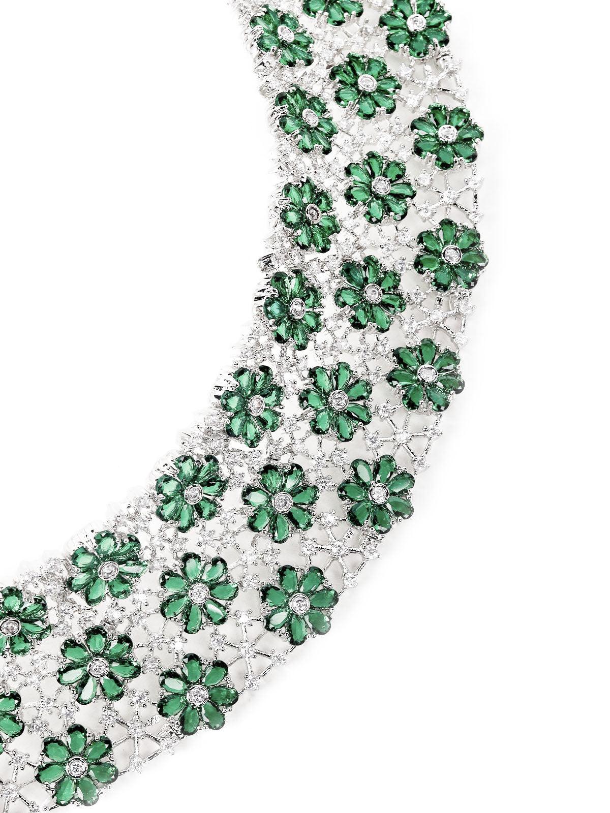 Odette Women Green Pearls Necklace Set - Image 4