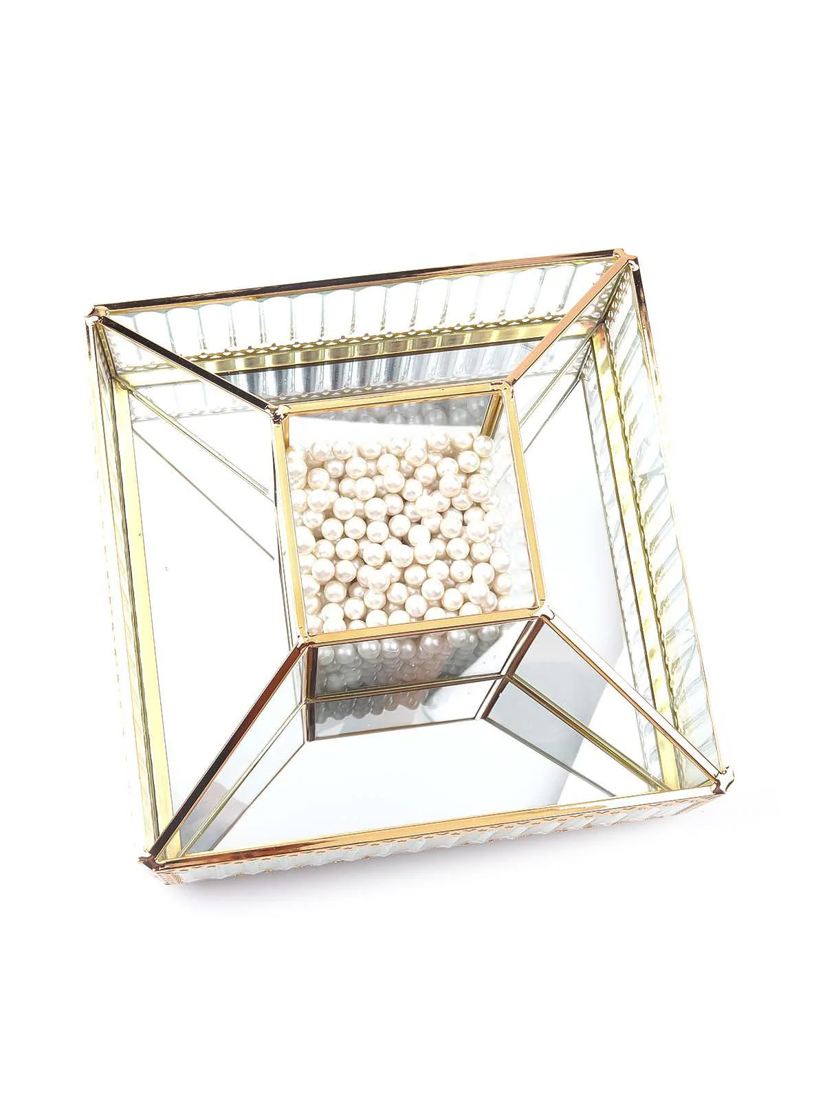 Odette Women Elegant Gold Silhouette Multipurpose Tray Comes With A Lid - Image 4