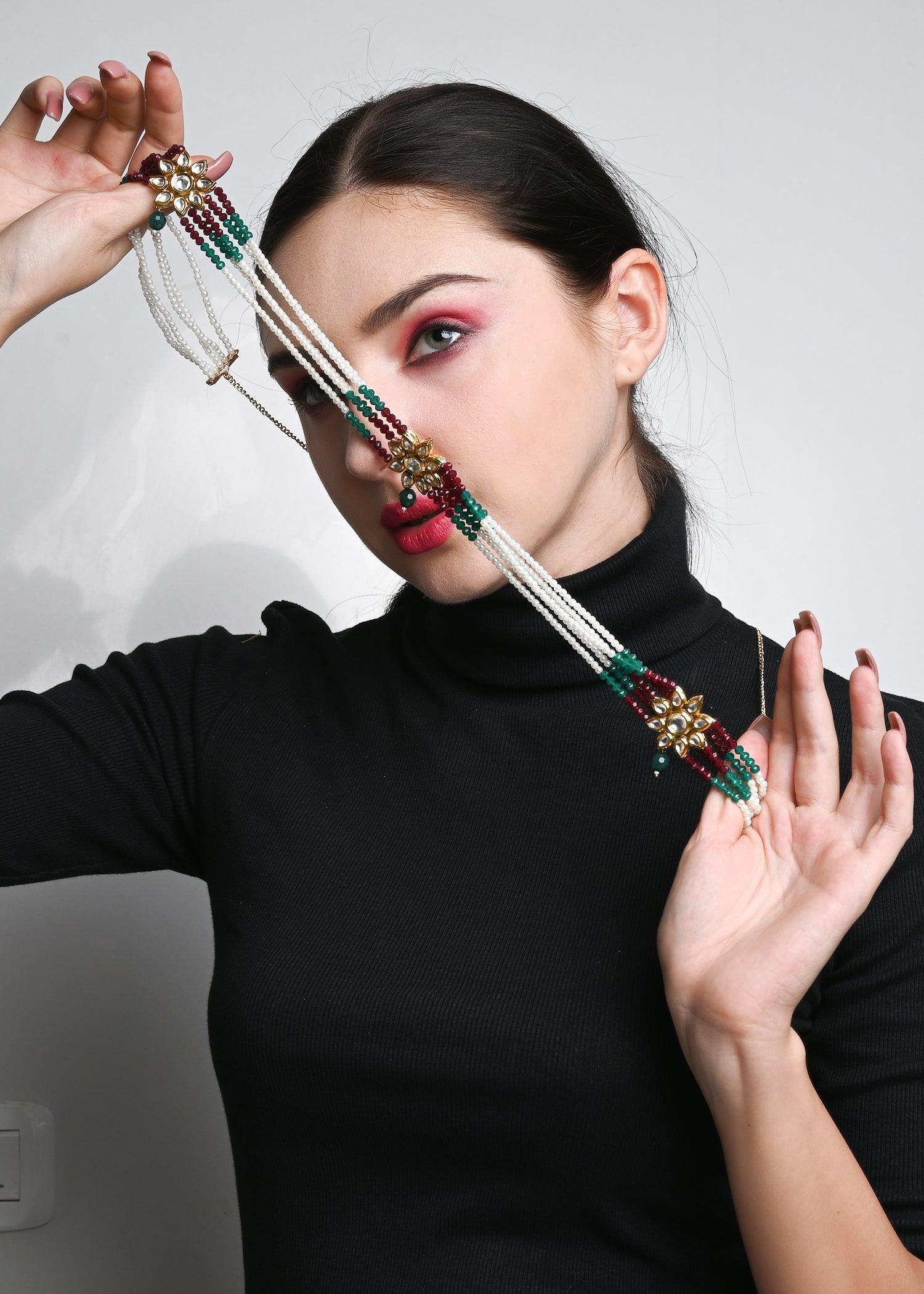 Odette Women Elegant Pearl Belt With Beads - Image 2