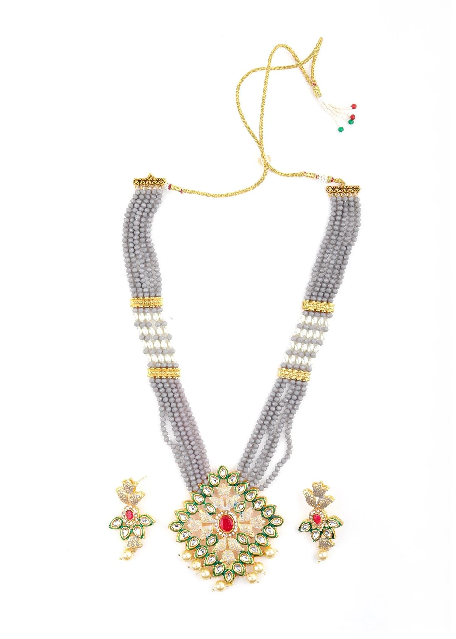 Odette Women Elegant Rani Haar Necklace Set - Image 3
