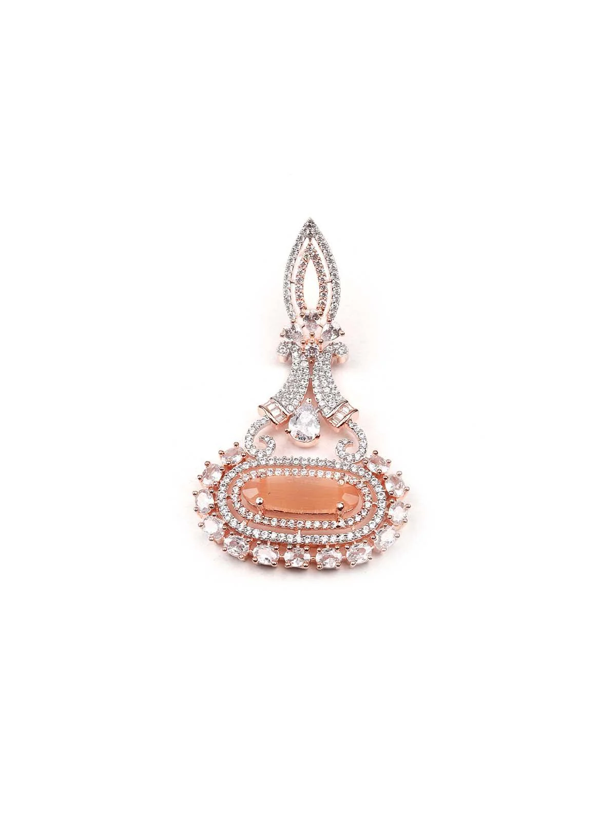 Odette Women Elegant Stunning Peach Dangle Earrings - Image 4