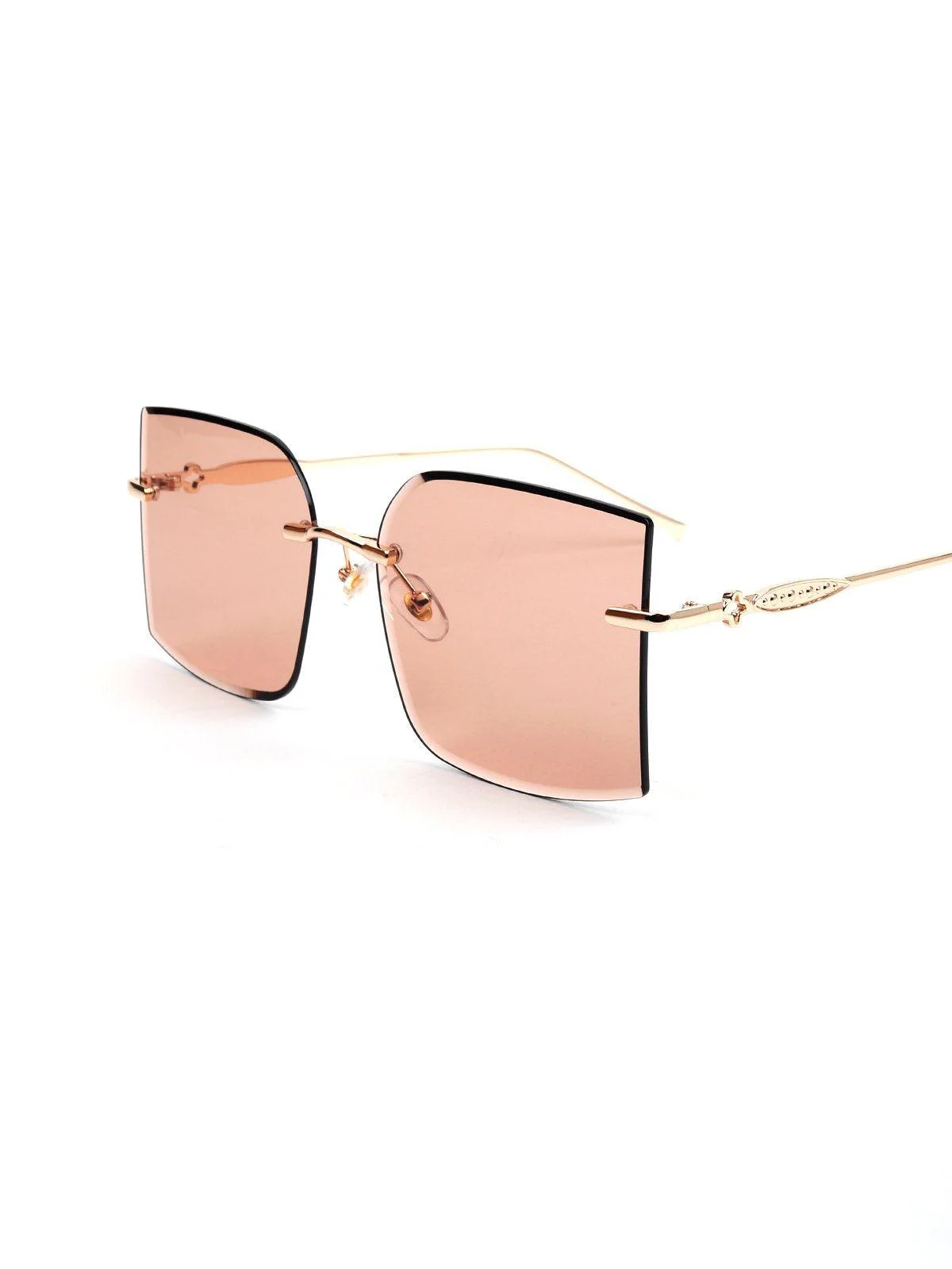 Odette Women Peach Metal Lens Sunglasses. - Image 4