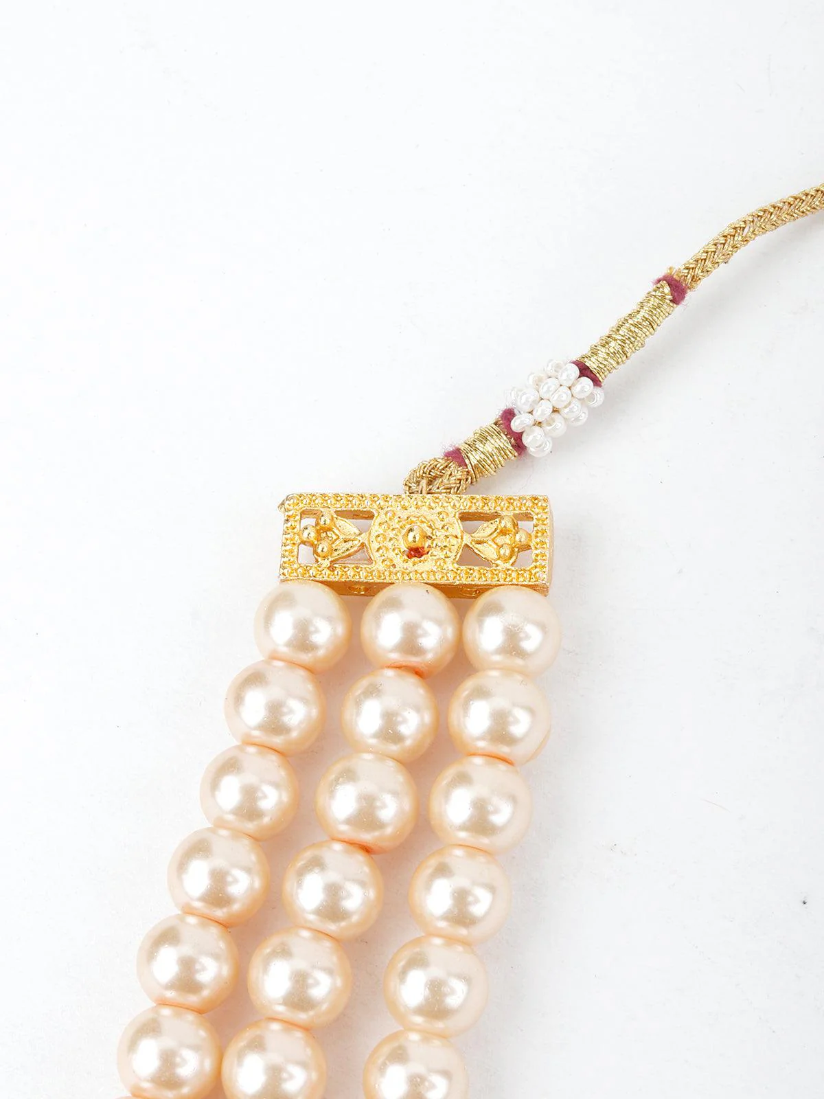 Odette Women Elegant White And Pink Pearl Chain - Image 5