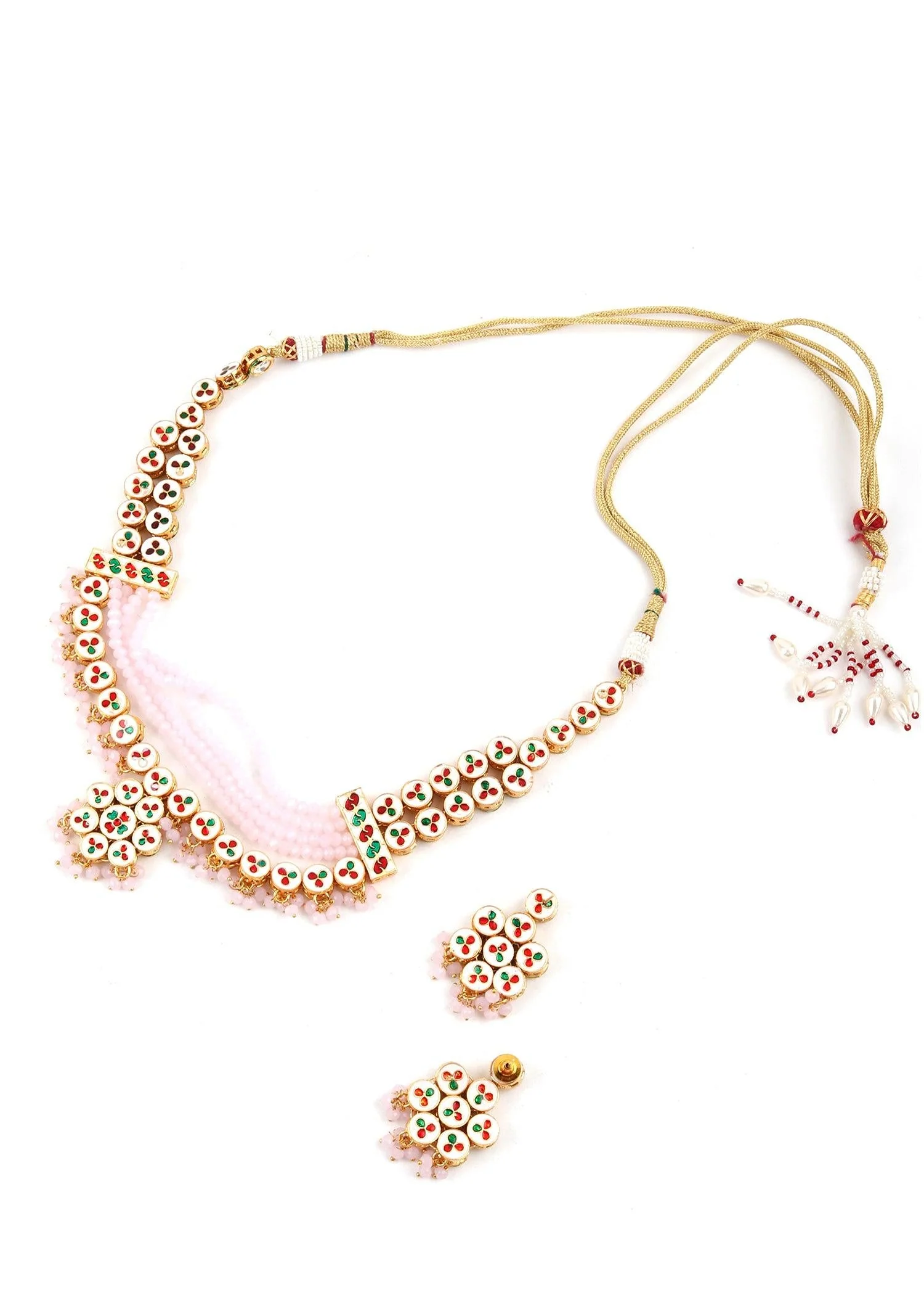 Odette Women Elegant Pink Floral Necklace Set - Image 6