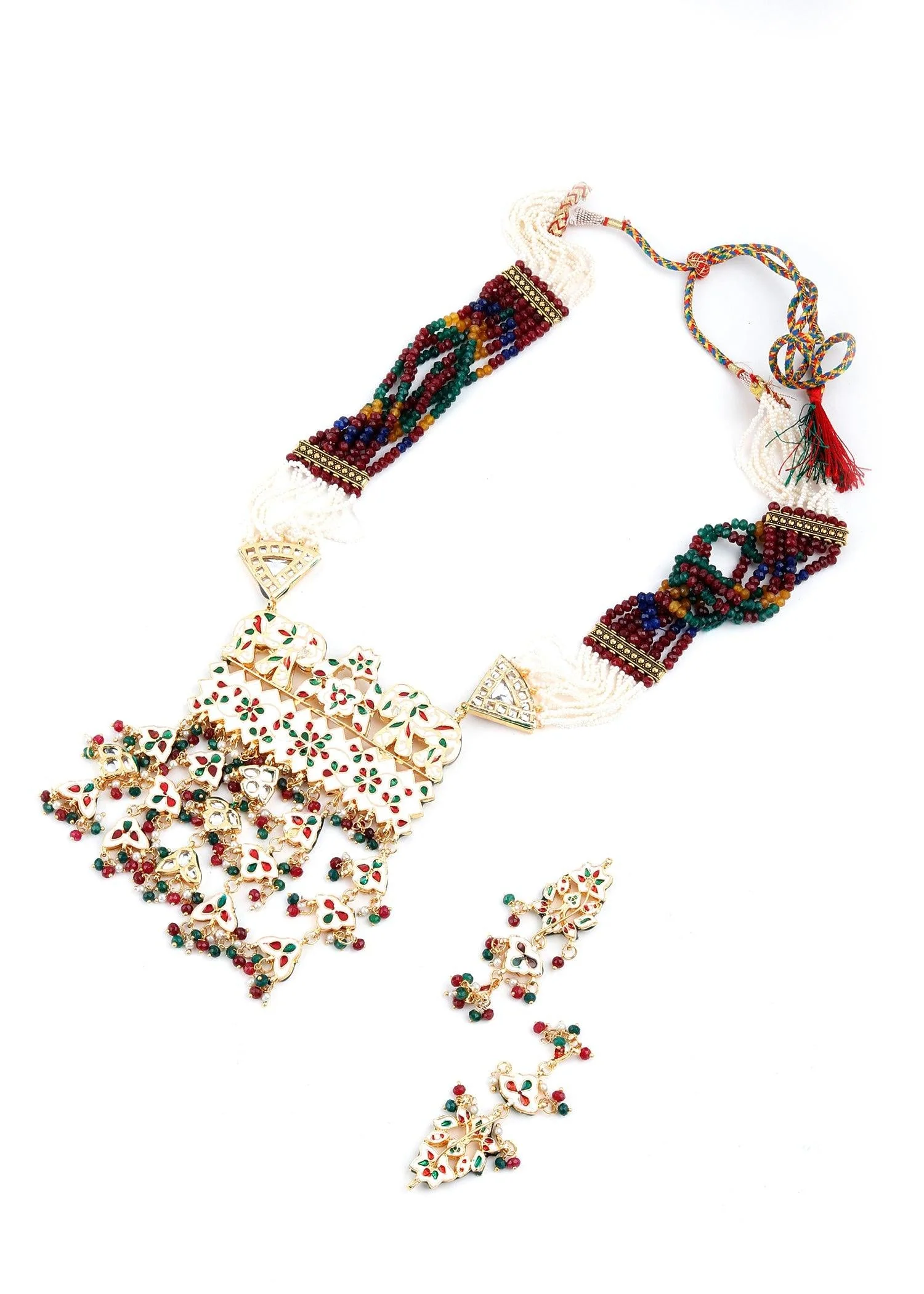 Odette Women Elite Multicolor Rani Haar Necklace Set - Image 6