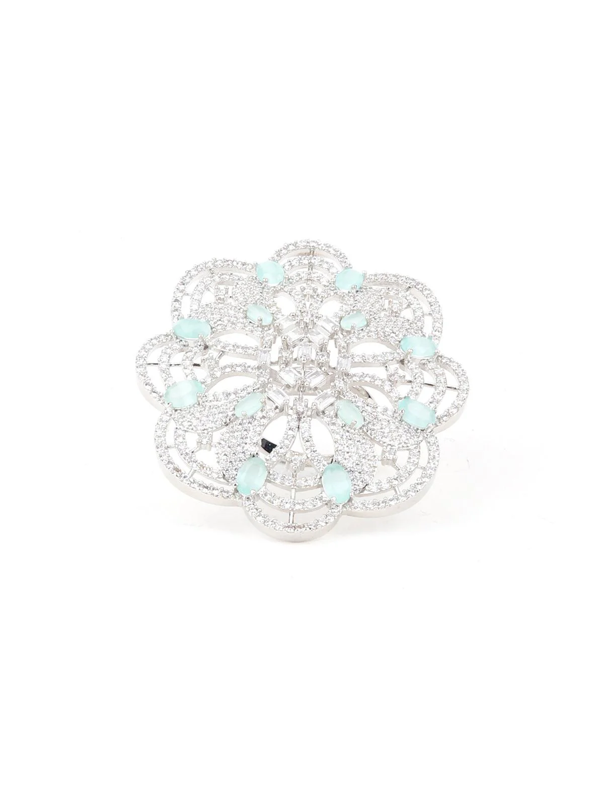 Odette Women Elite Silver Metallic Ring - Image 3
