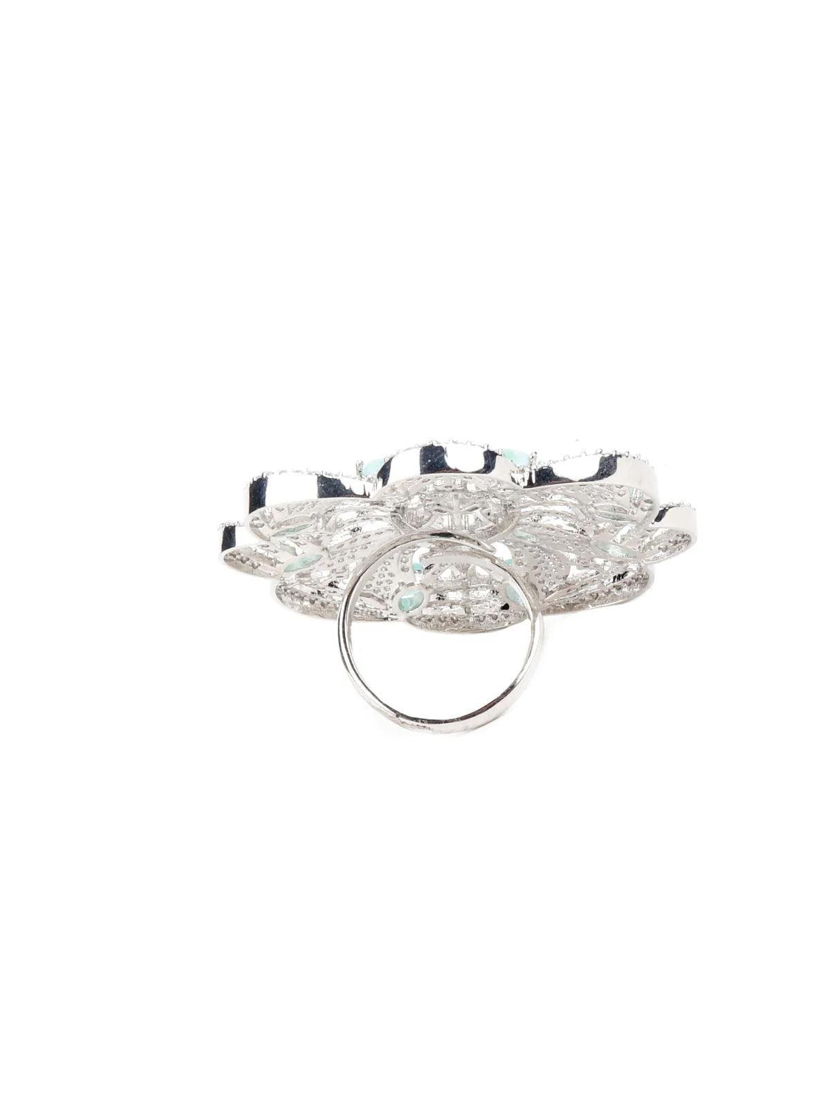 Odette Women Elite Silver Metallic Ring - Image 4