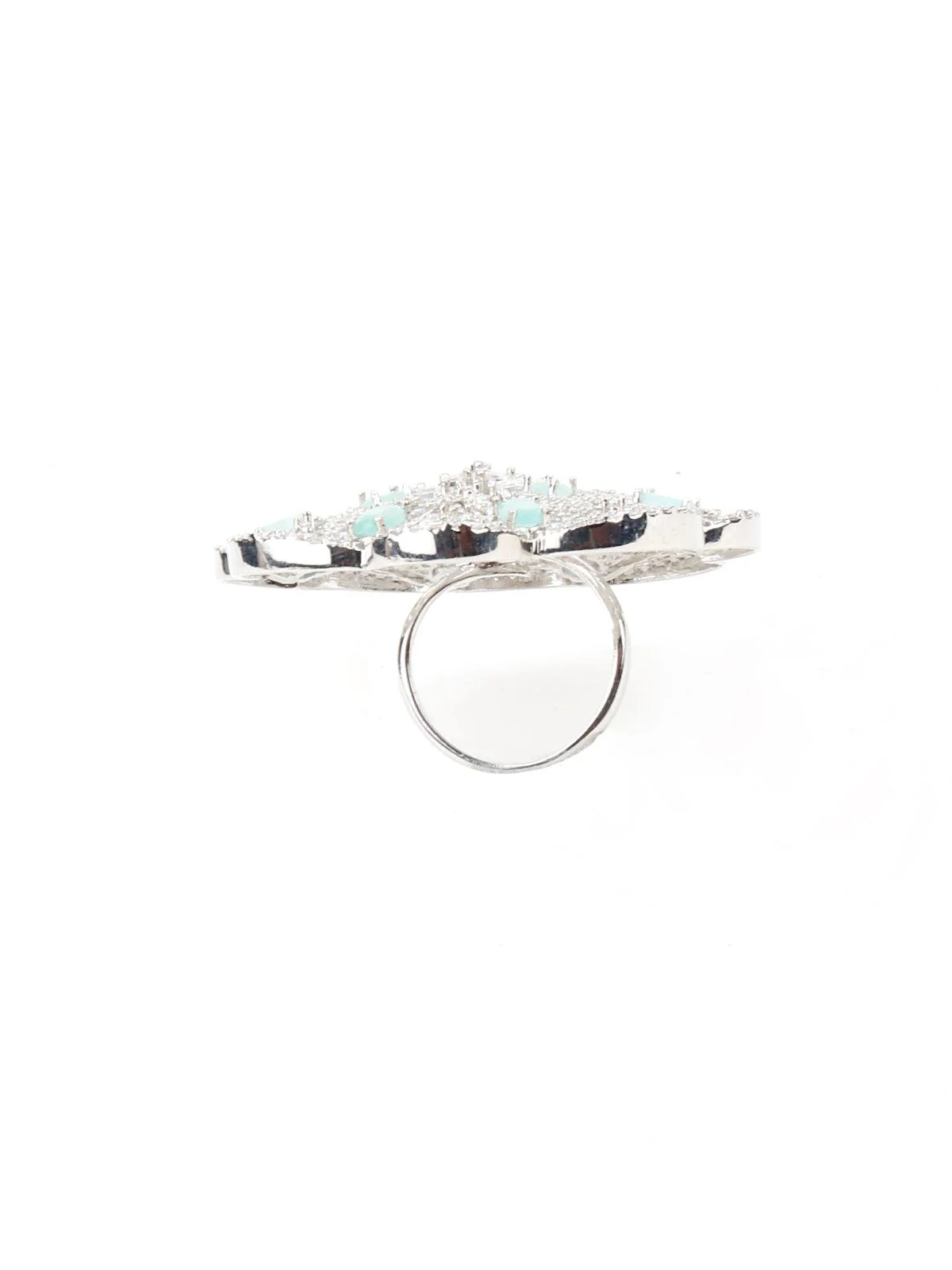Odette Women Elite Silver Metallic Ring - Image 6