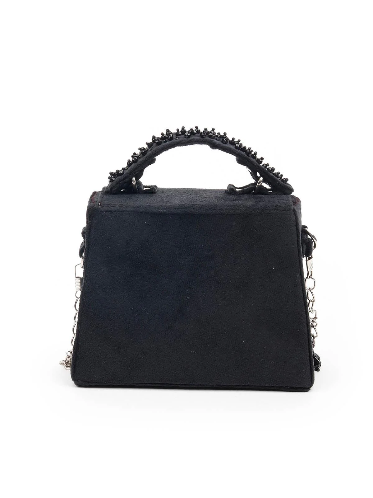 Odette Embellished Black Clutch For Women - Image 5