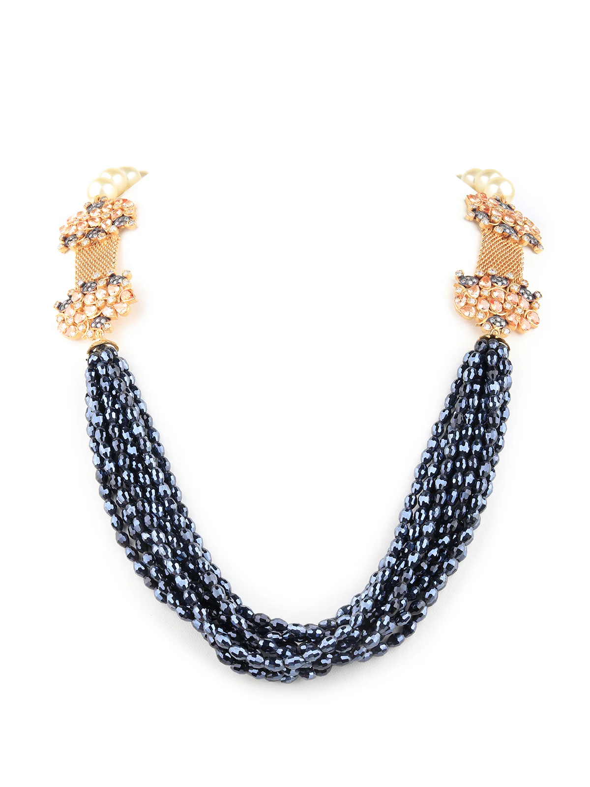Odette Women Embellished Black Disco Beads Necklace - Image 3
