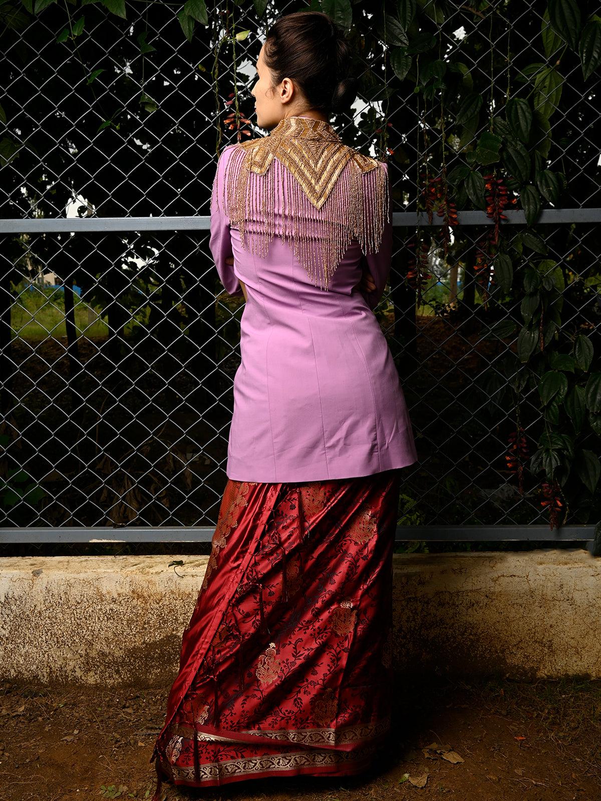 Odette Women Gold Metal Cape - Image 3