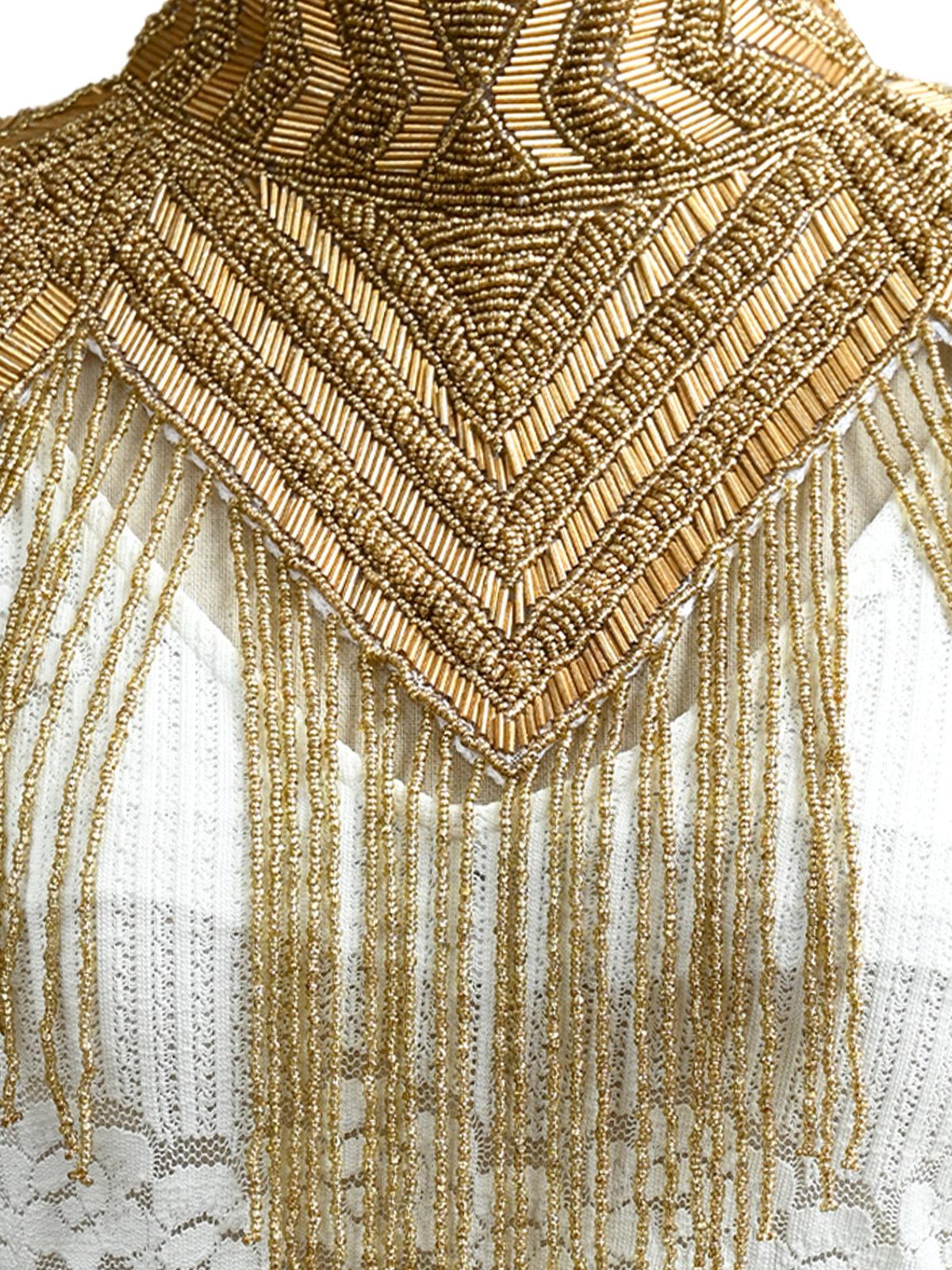 Odette Women Gold Metal Cape - Image 4
