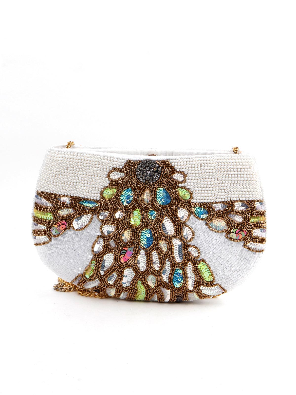 Odette Women Embellished Multi-Coloured Sling Bag - Image 5