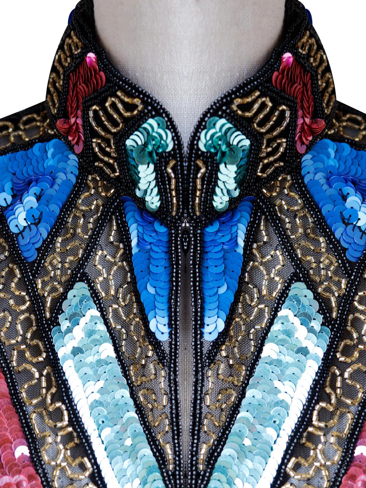 Odette Women Multicolour Velvet Cape - Image 5