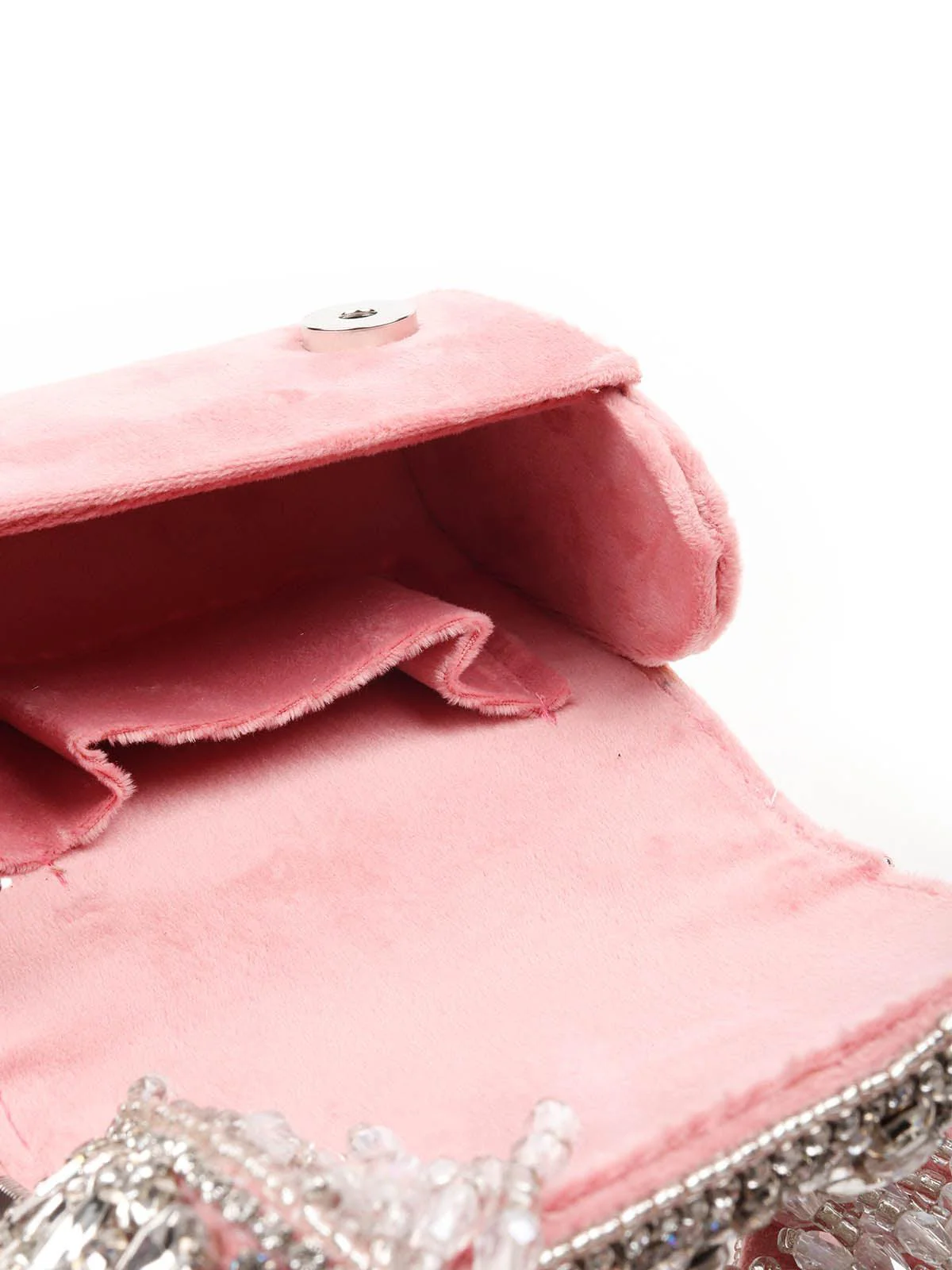 Odette Embellished Pink Clutch For Women - Image 6