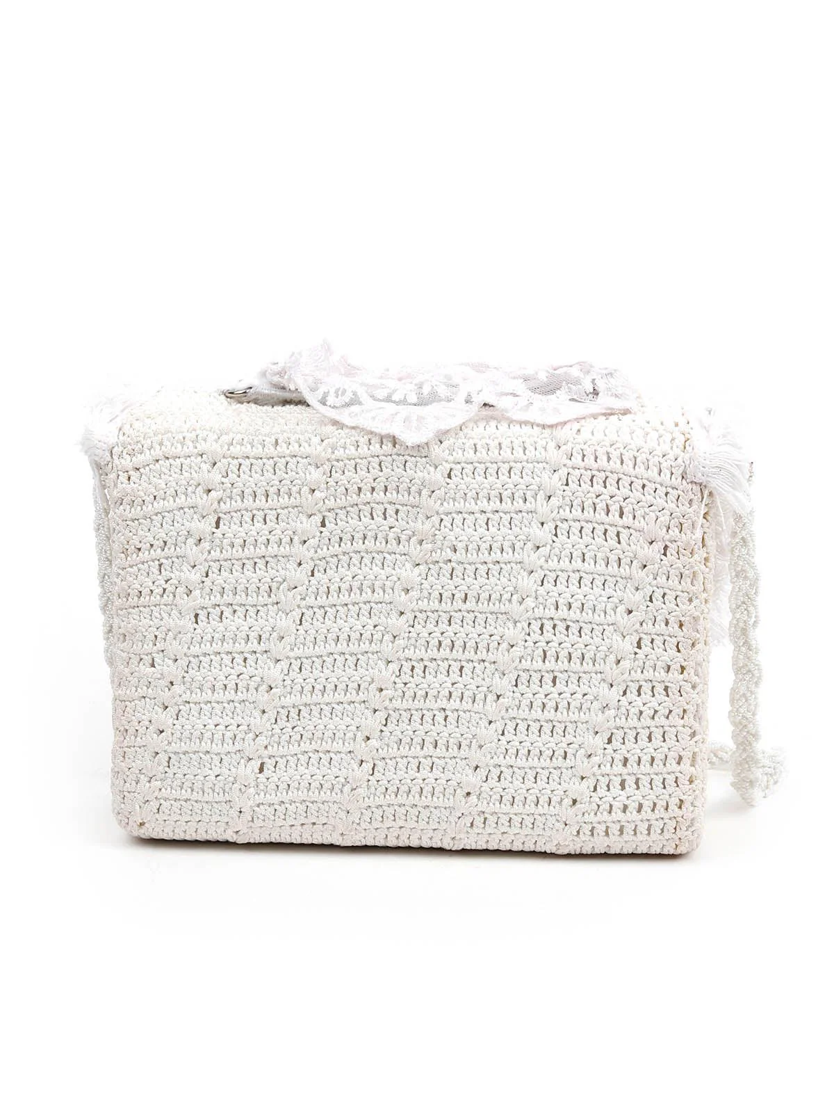 Odette Women Embellished White Box Clutch Bag - Image 4