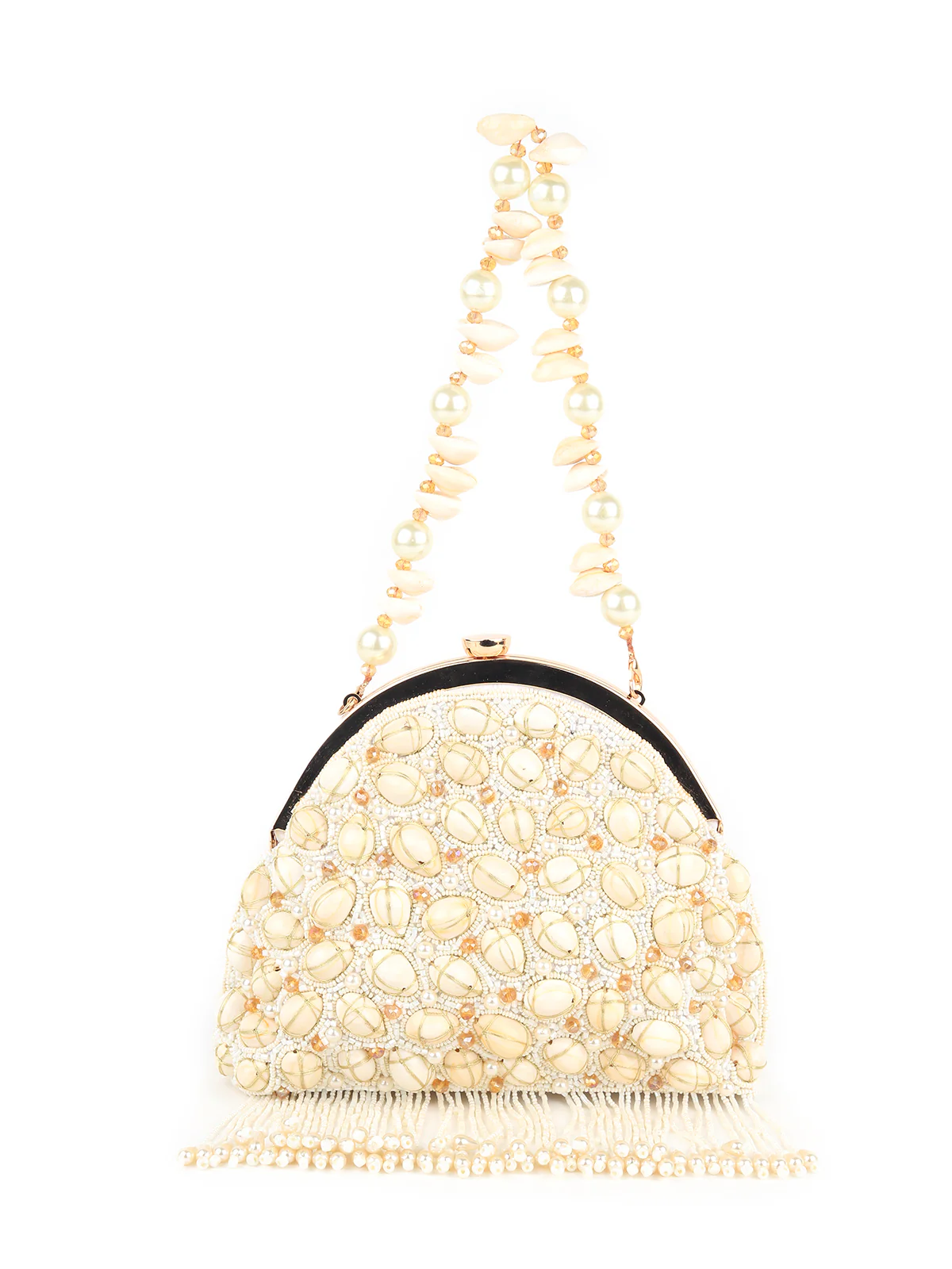 Odette Women Embellished White Clutch Bag - Image 5