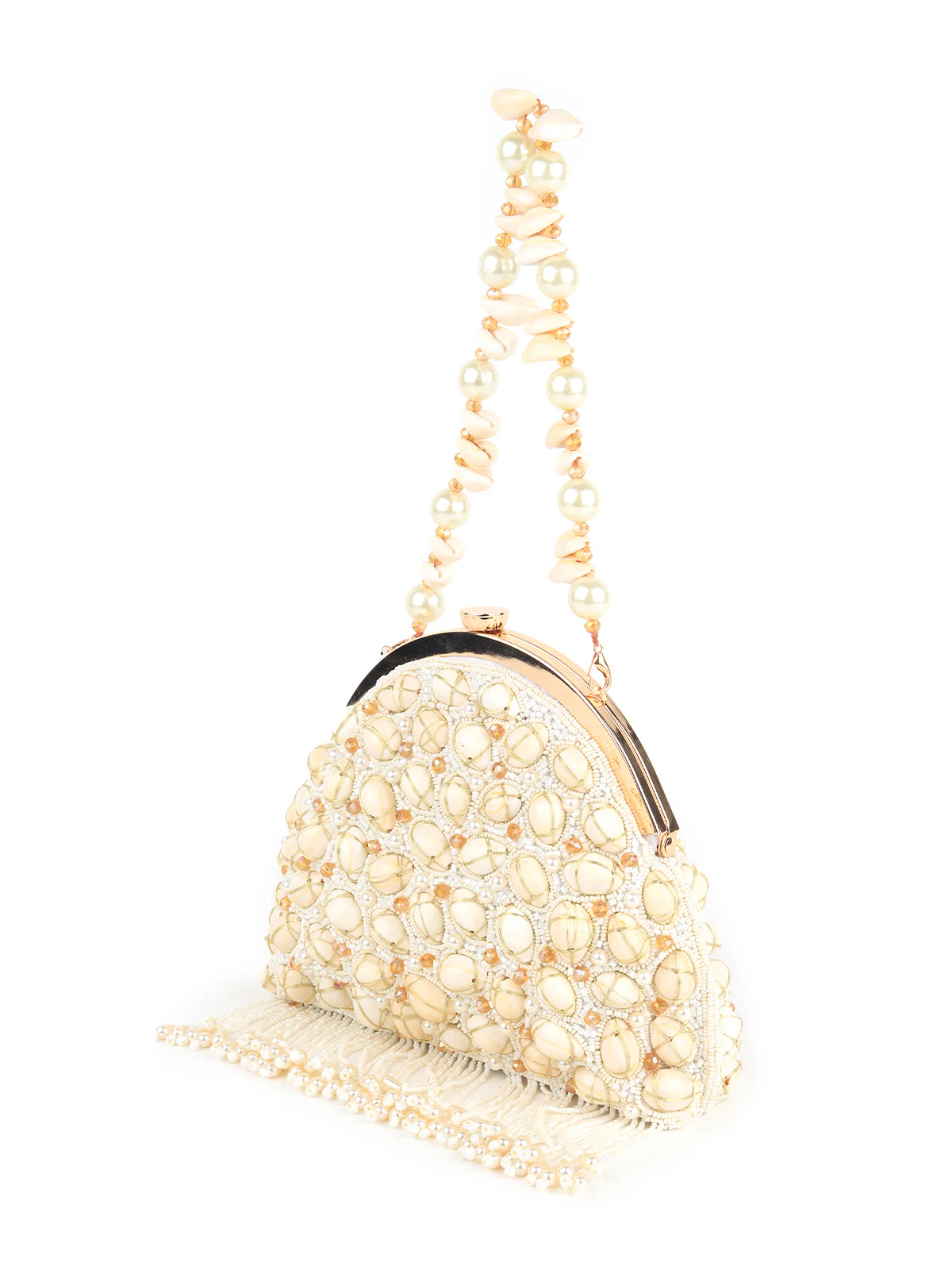 Odette Women Embellished White Clutch Bag - Image 6
