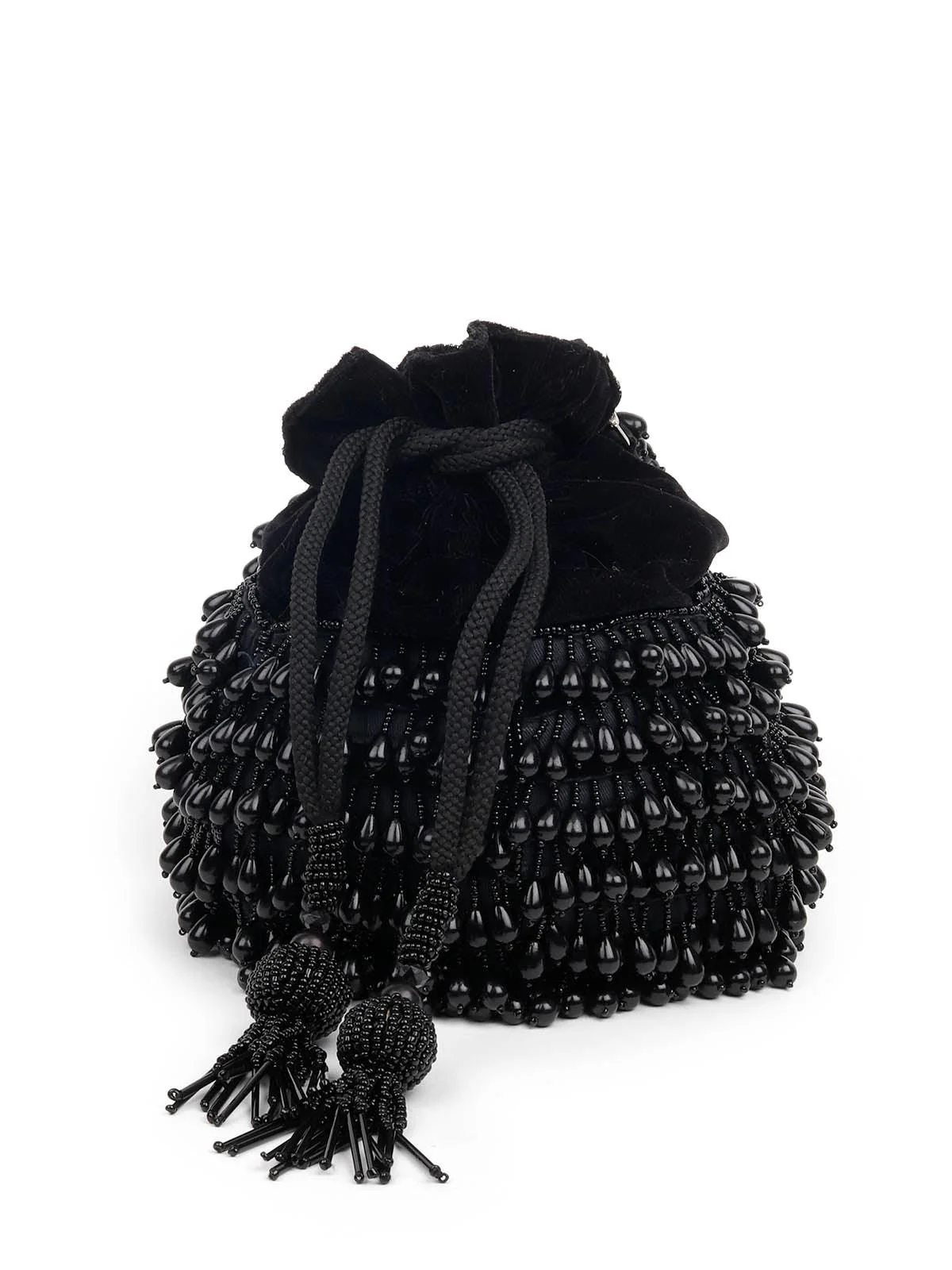 Odette Women Embroidered Black Potli Bag - Image 3