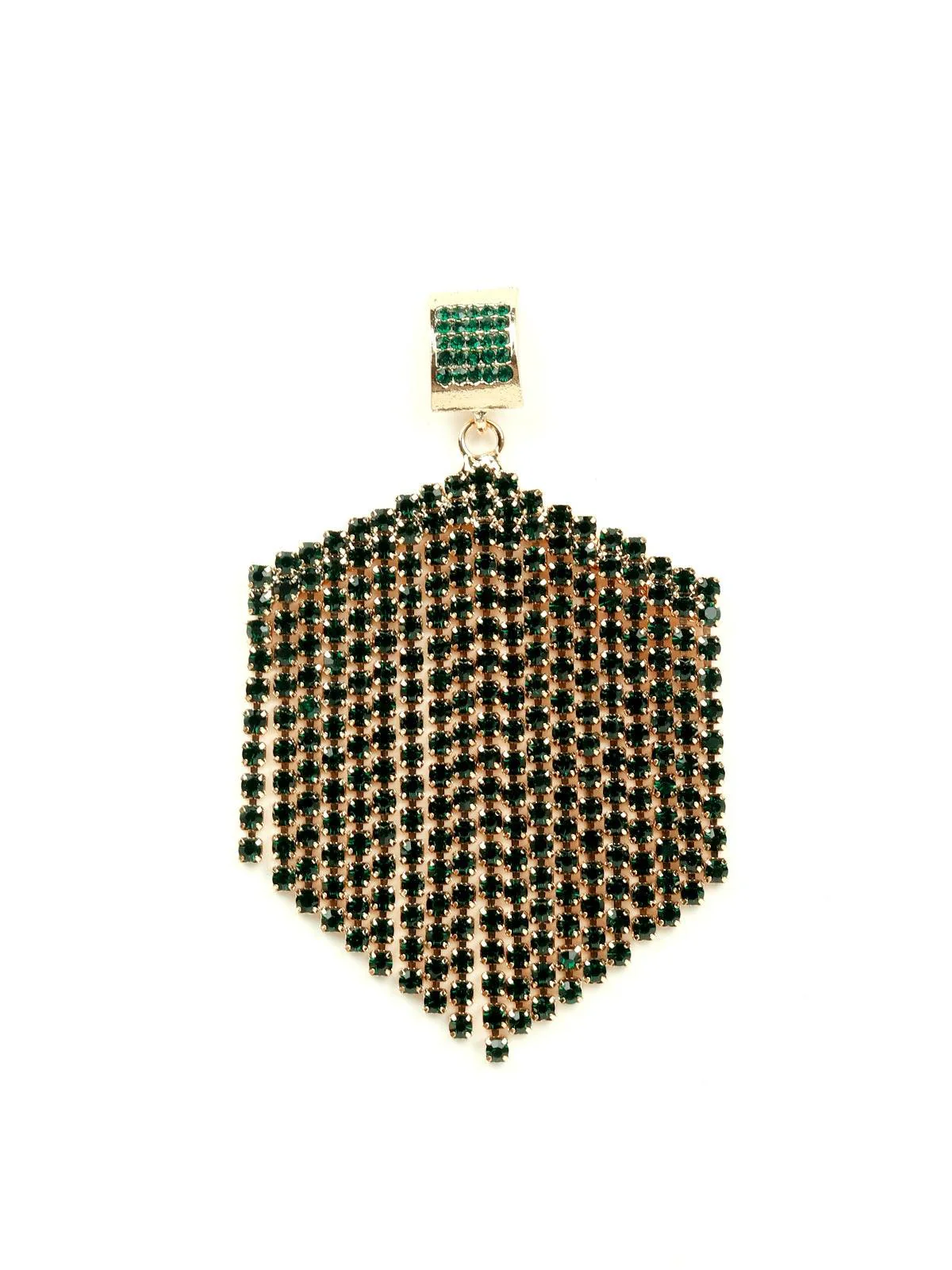 Odette Women Green Metal Drop Earrings - Image 4