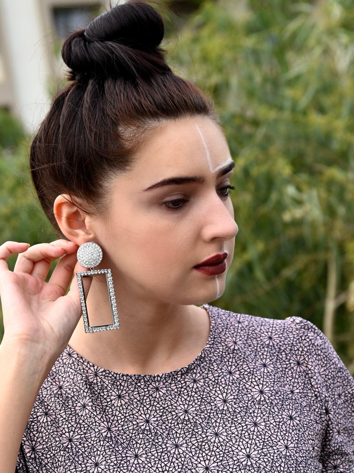 Odette Women White Metal Earring - Image 2