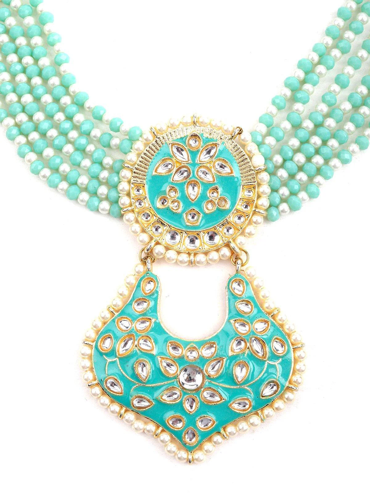 Odette Women Sea Green Metal Necklace - Image 4