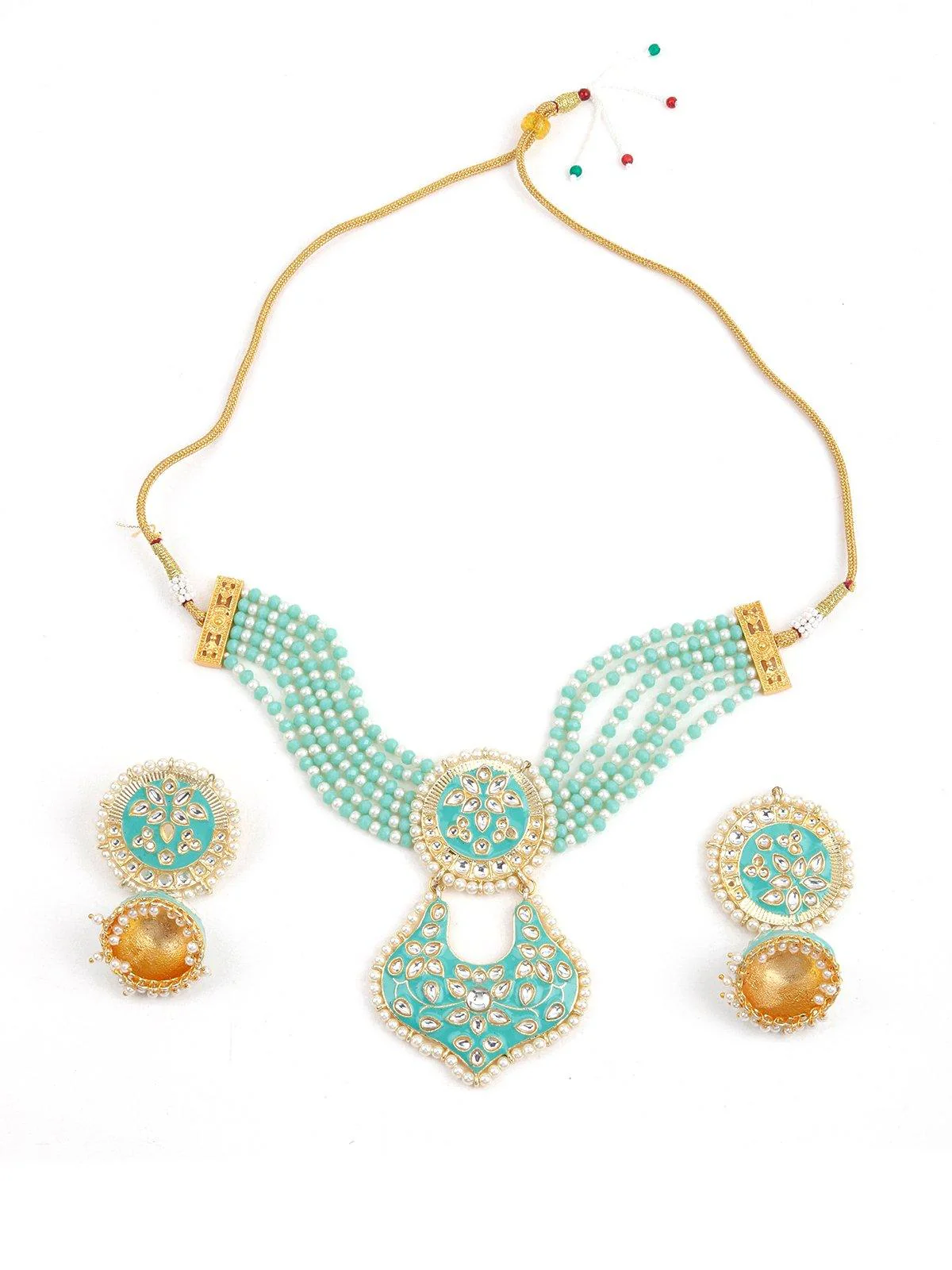 Odette Women Sea Green Metal Necklace - Image 5