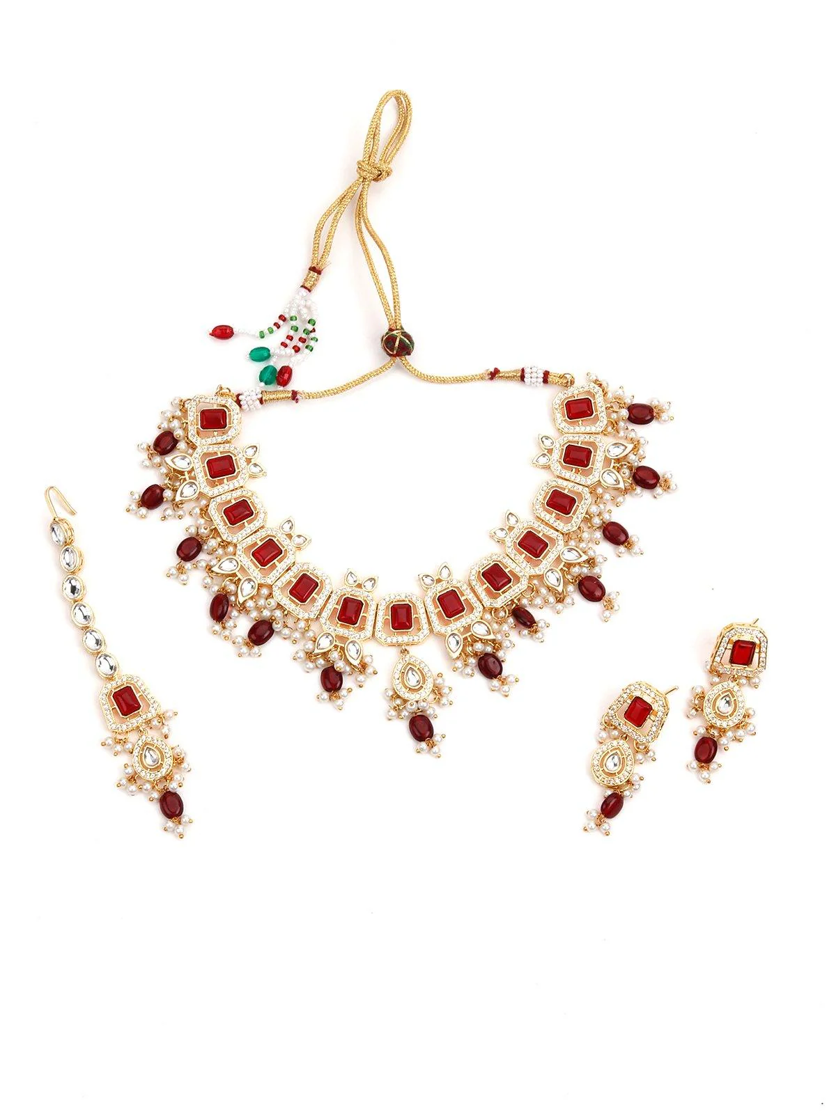 Odette Women Red Metal Necklace - Image 3