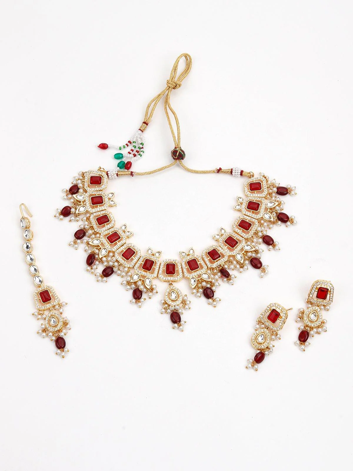 Odette Women Red Metal Necklace - Image 4