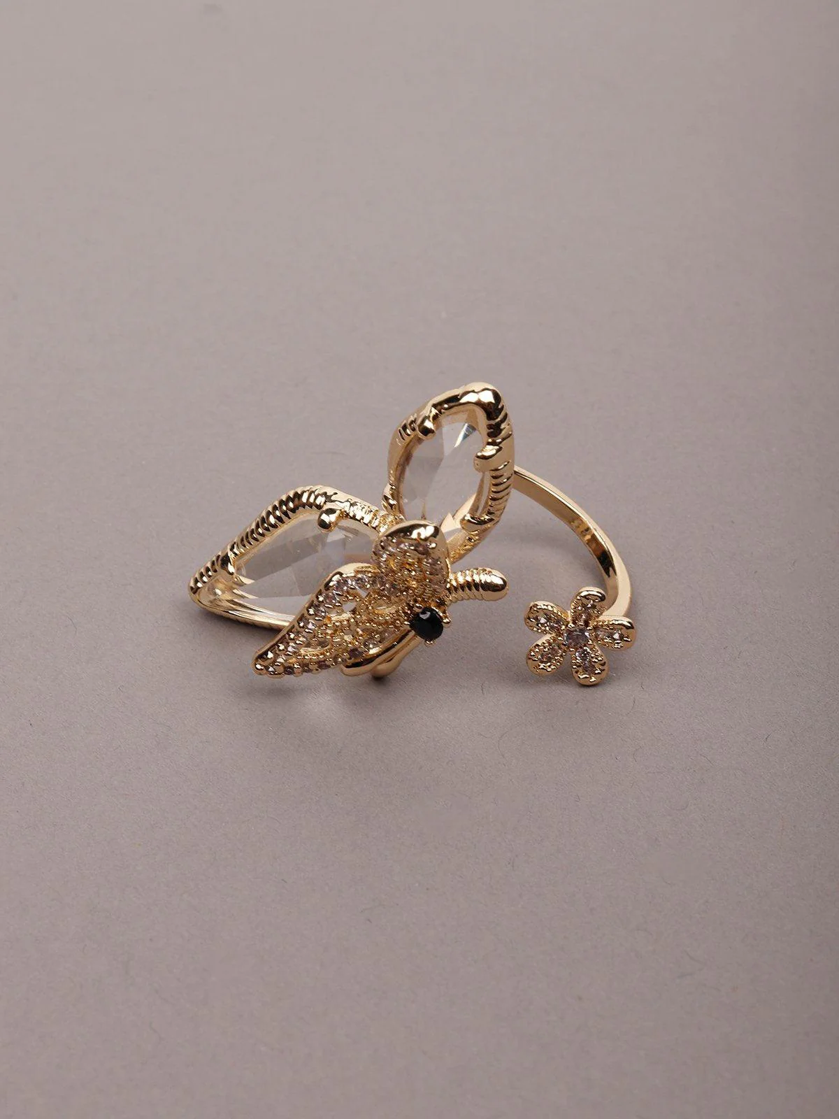 Odette Women Gold Metal Finger Ring - Image 3