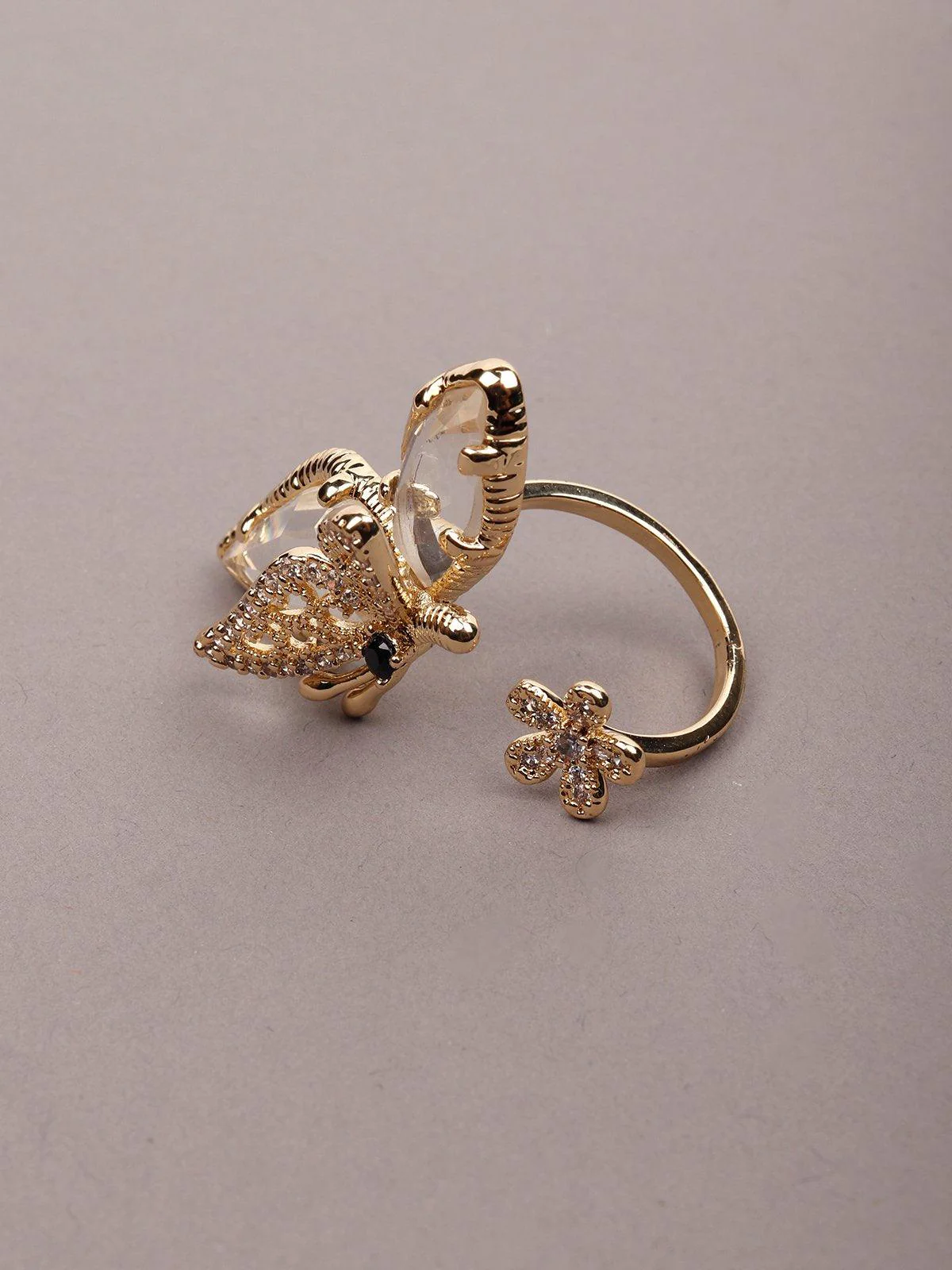 Odette Women Gold Metal Finger Ring - Image 4