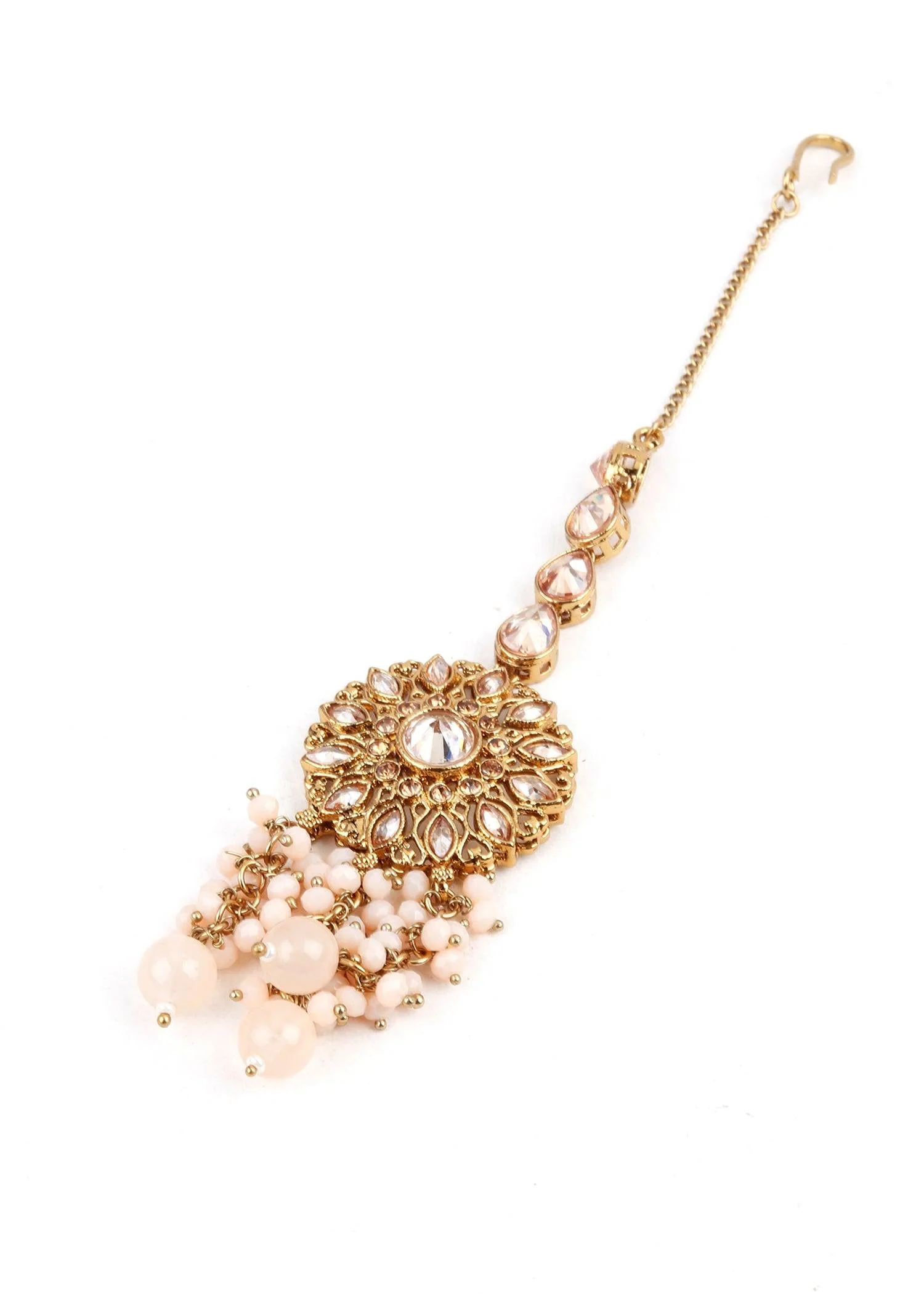 Odette Women Exquisite 3 Piece Set Of Necklace, Earrings And Maang Tikka - Image 6