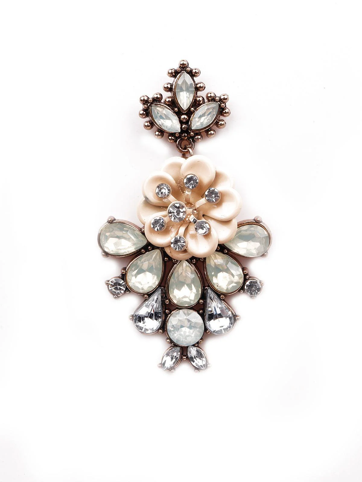 Odette Women Multicolour Metal Statement Earrings - Image 4