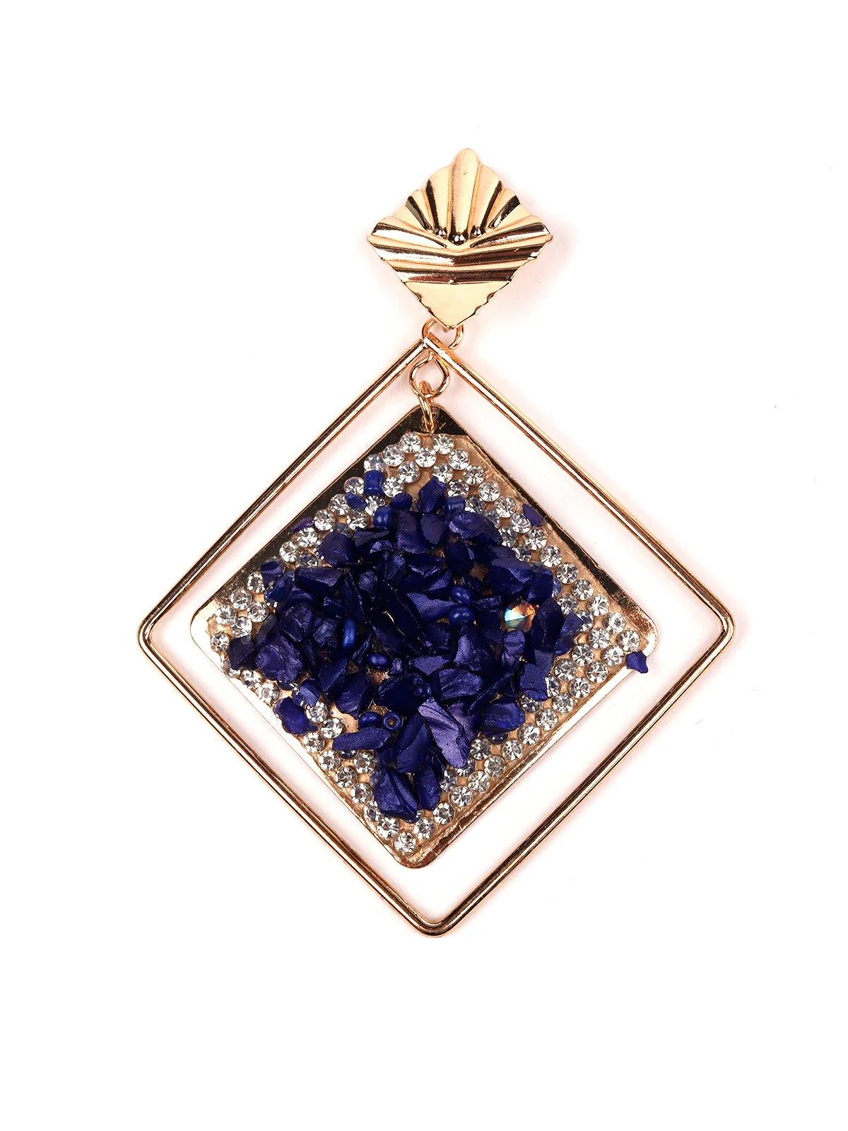 Odette Women Blue Metal Earrings - Image 4